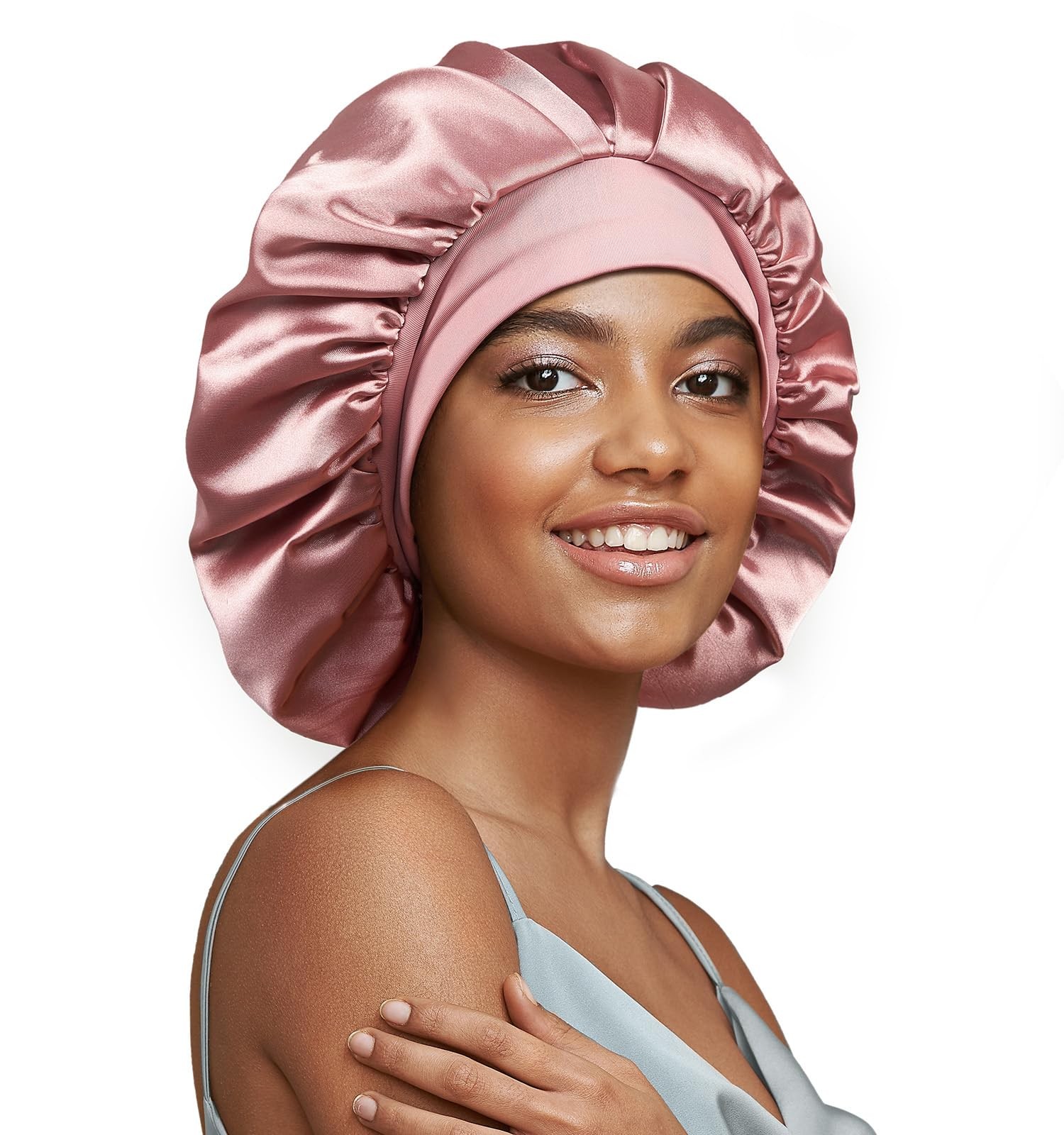 22 Momme 100% Real Mulberry Silk Bonnet for Sleeping Women, Large Hair Care B…