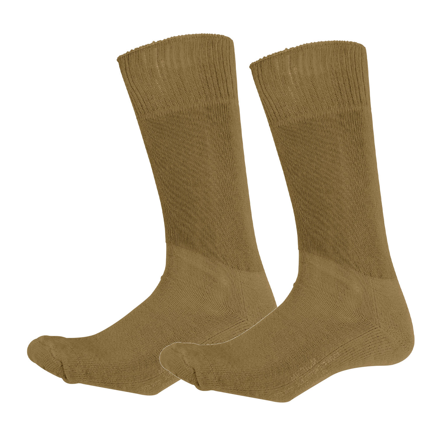 Coyote Brown Military Style Socks GI Type Cushion Sole Socks Made In USA