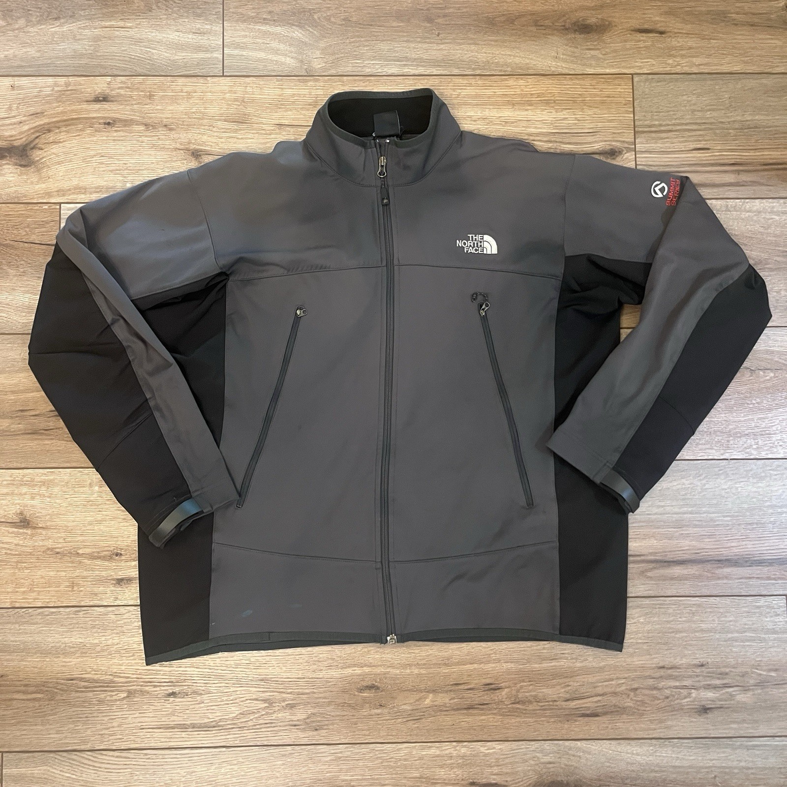 The North Face Summit Series Windstopper Soft Shell Zip Up Jacket Grey Black XL