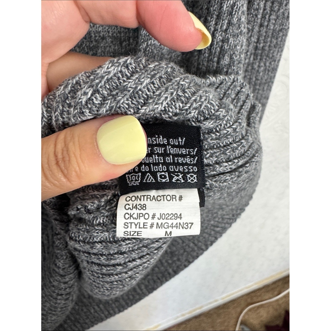 Y2K Calvin Klein Jeans Gray Ribbed Logo Sweater Size Medium