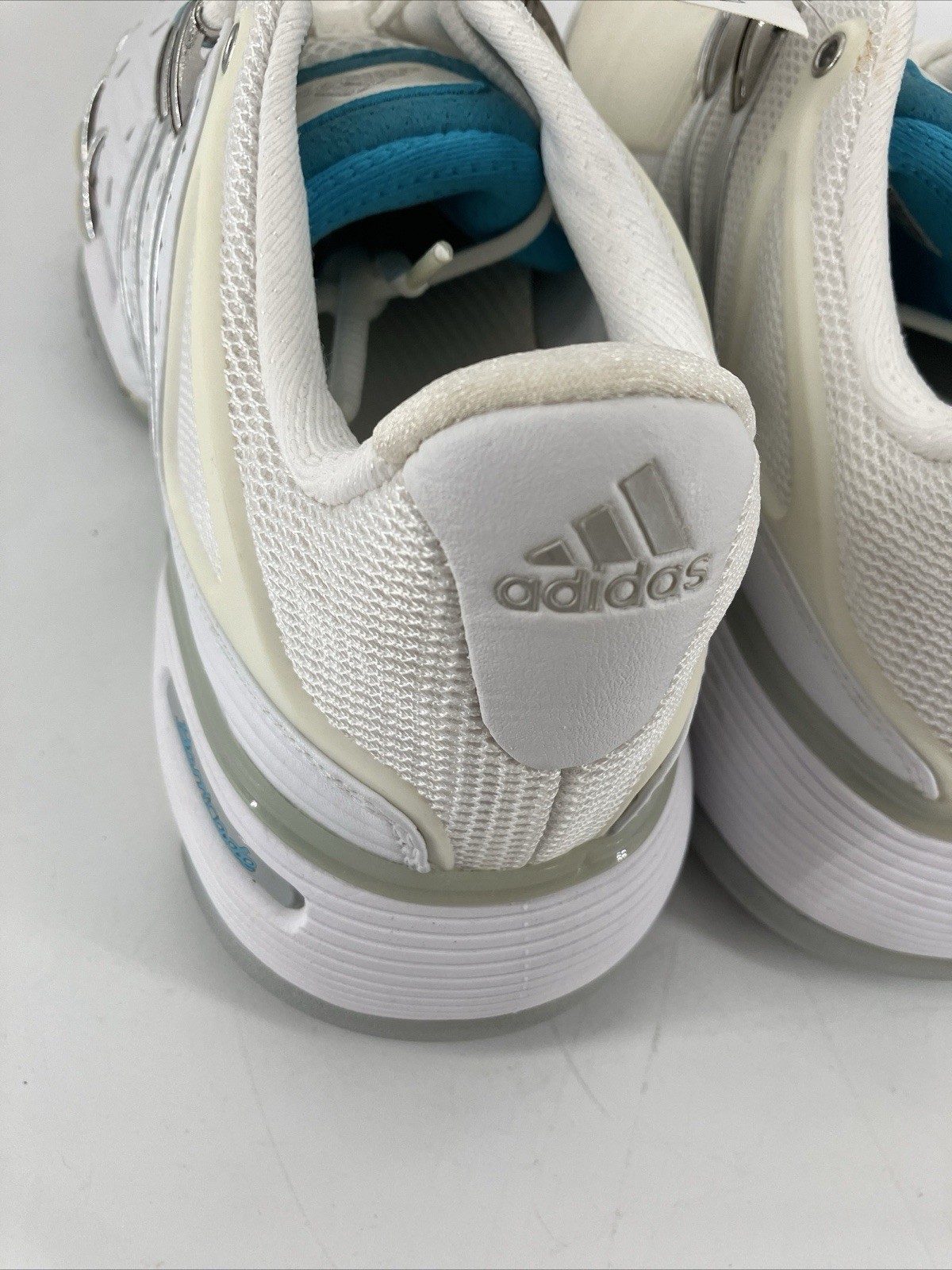 Womens Size 9.5 Adidas Barricade V Classic Tennis Shoes White Blue Ships Fast