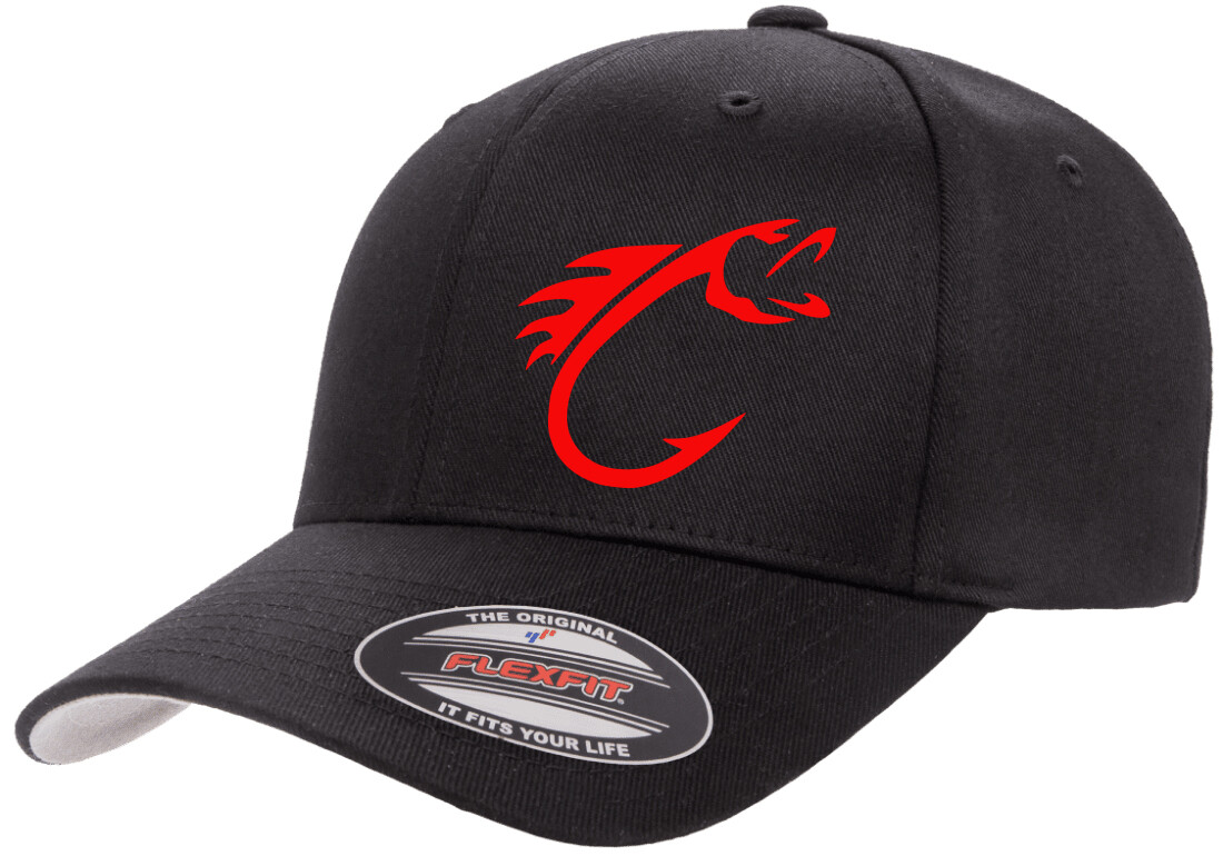 FISHING HOOK FISH FLEXFIT 6277 CURVED BILL HAT *FREE SHIPPING in BOX*