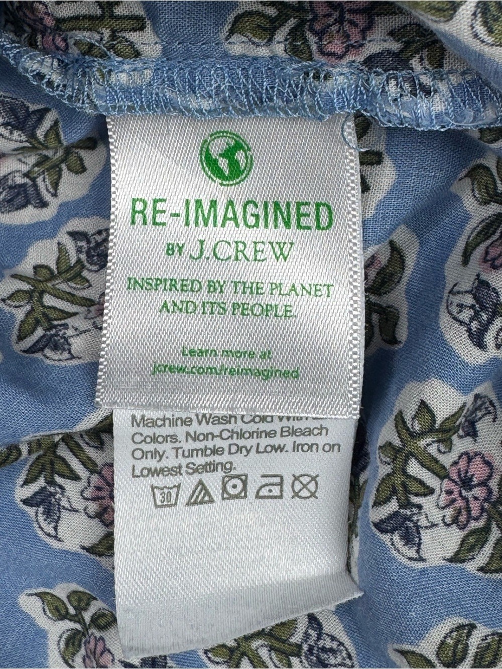 J.Crew Factory Women’s Split Neck Peasant Artist Top Floral Block Print Size M