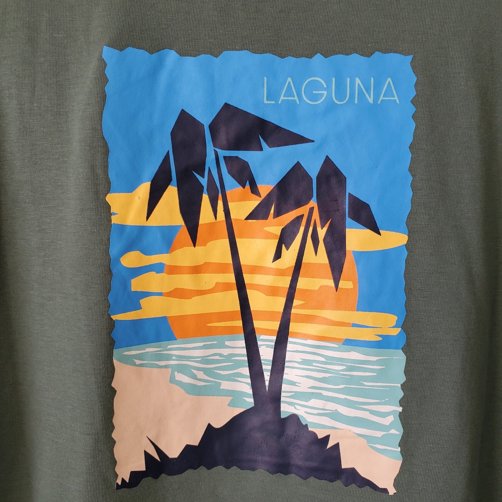 Men Laguna Gotta Have Graphic Print Tee Shirt Green L Surf Beach Classic NEW