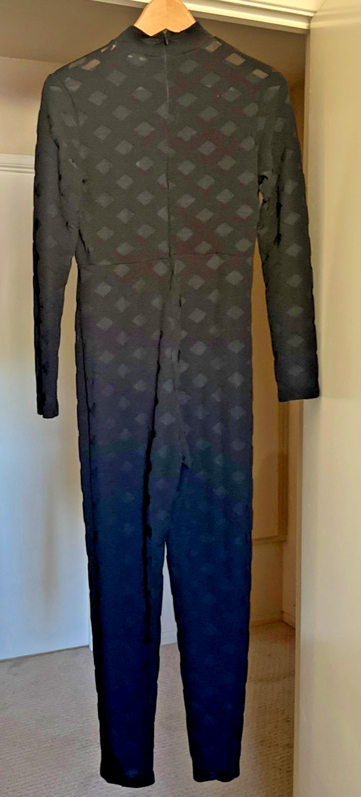Fashion Nova See Right Through Mesh Jumpsuit Black Size L NWT