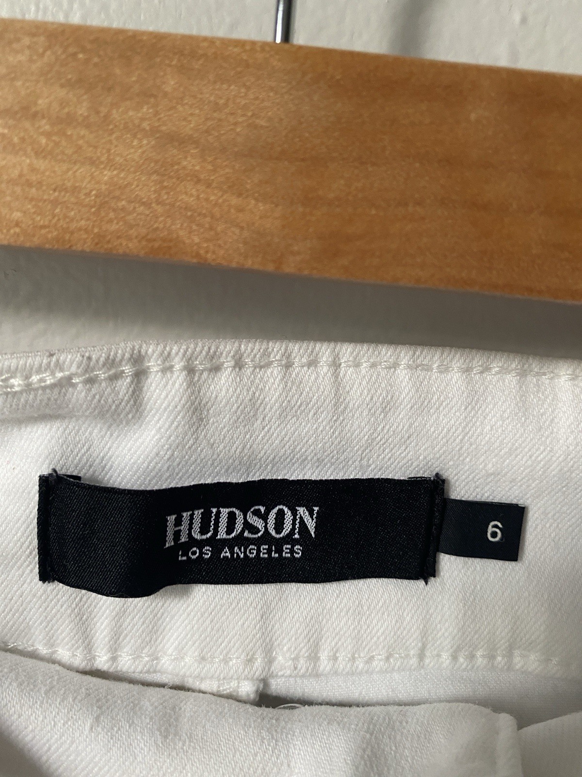 Hudson Women’s White Wide-Leg High Rise Denim Jeans w/ Pockets Size 6