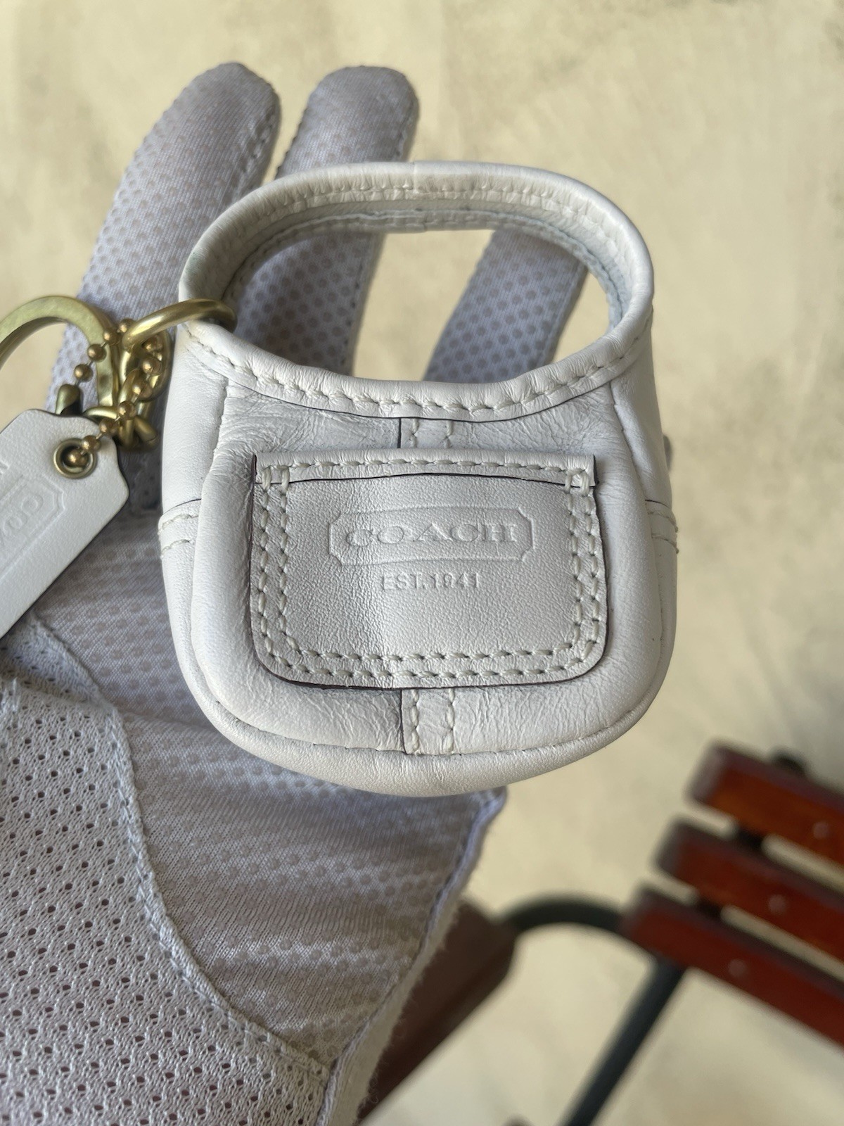 COACH, Legacy, Ergo Vintage Keychain- White, Y2K