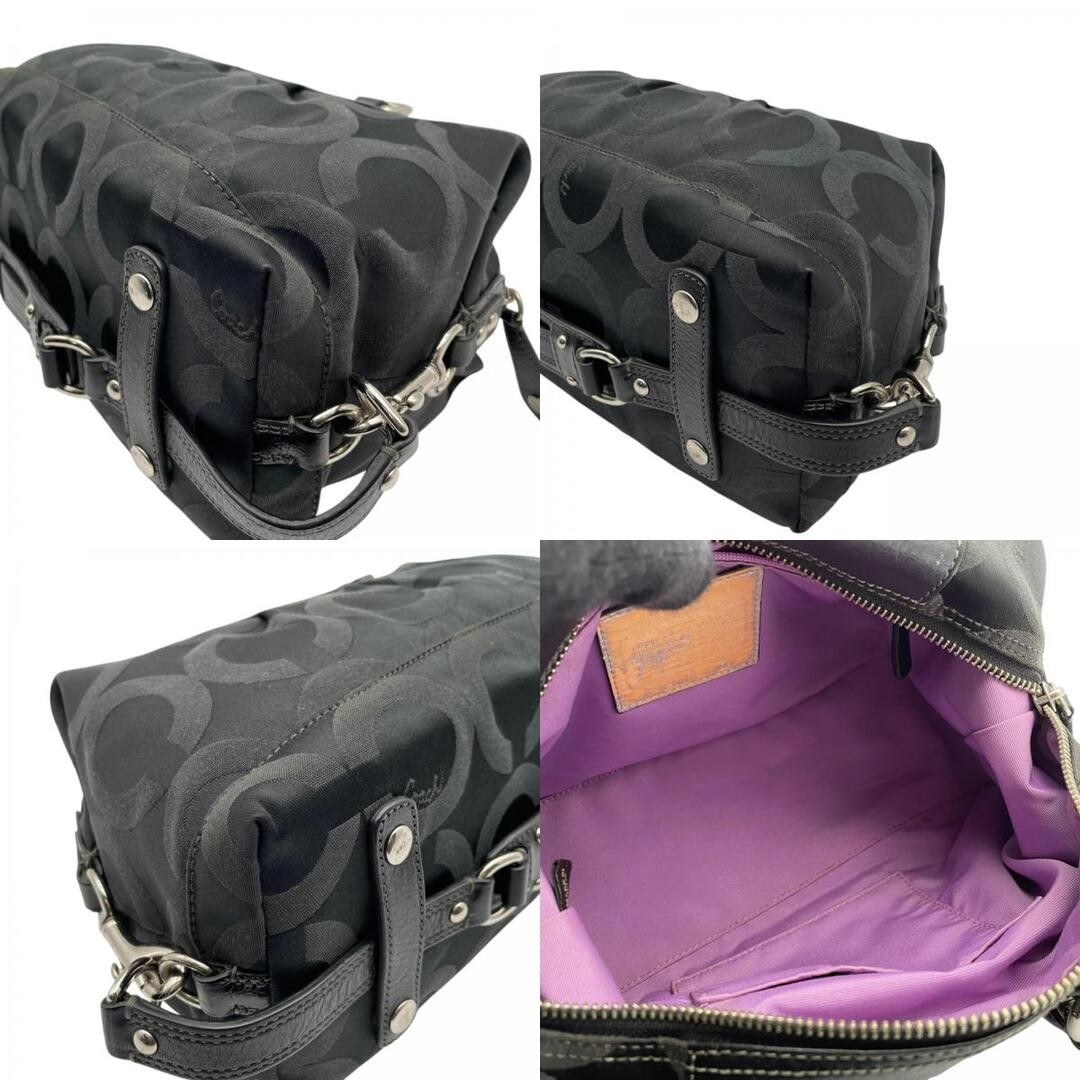 Good Condition COACH Madison Op Art Satin Sophia Satchel 2WAY Handbag Shoulder B