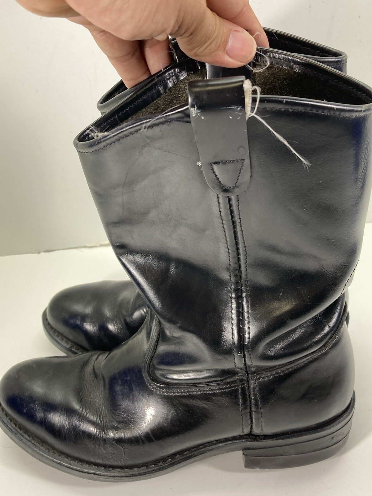 Iron Age Steel Toe Safety Roper Boots Men Size 9 EE Wide Black Leather Western
