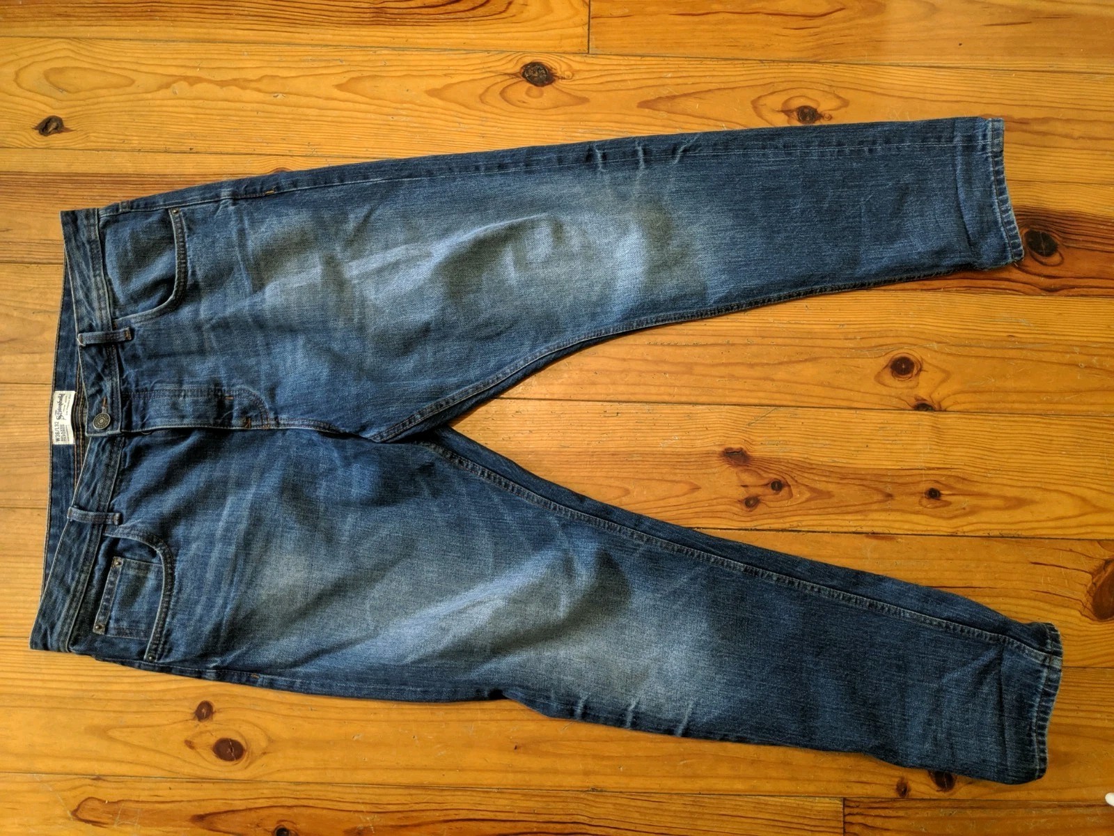 THE STRONGHOLD SELVEDGE MENS BLUE RELAXED TAPERED FIT JEANS VGC SIZE W36 L32