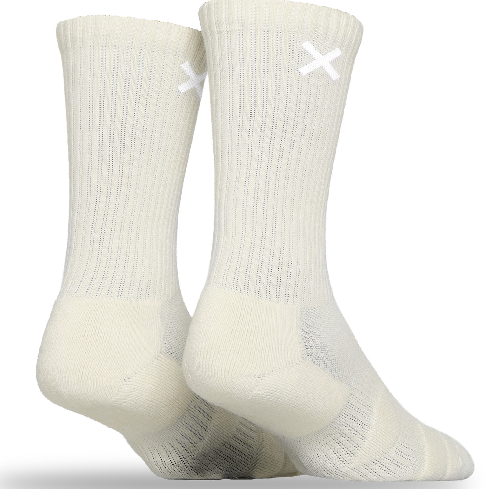 ODD SOX – Basix Tonal Off White Crew Socks – Medium – Athletic Cotton Blend