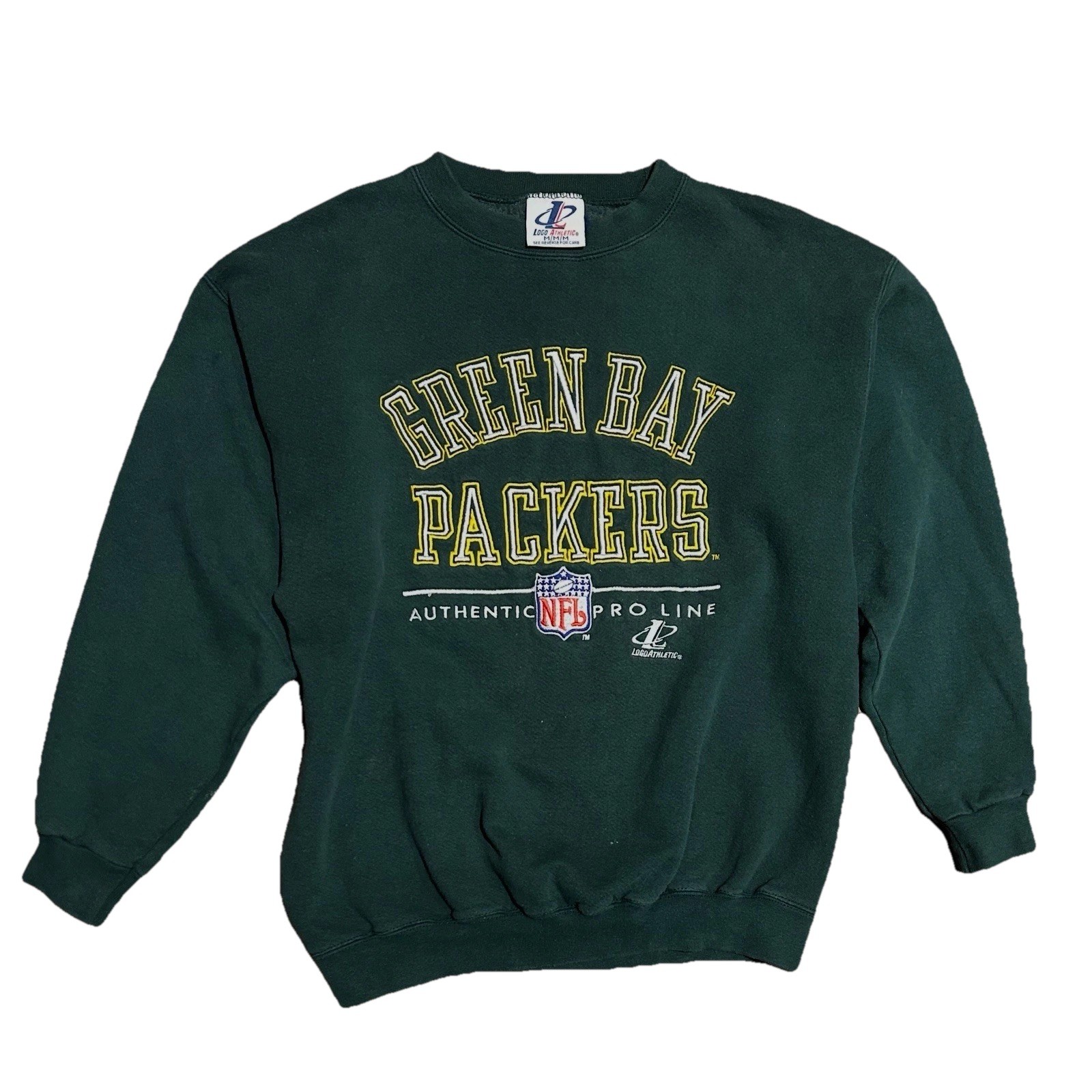 Vintage Green Bay Packer Logo Athletic Crewneck Sweater SzM