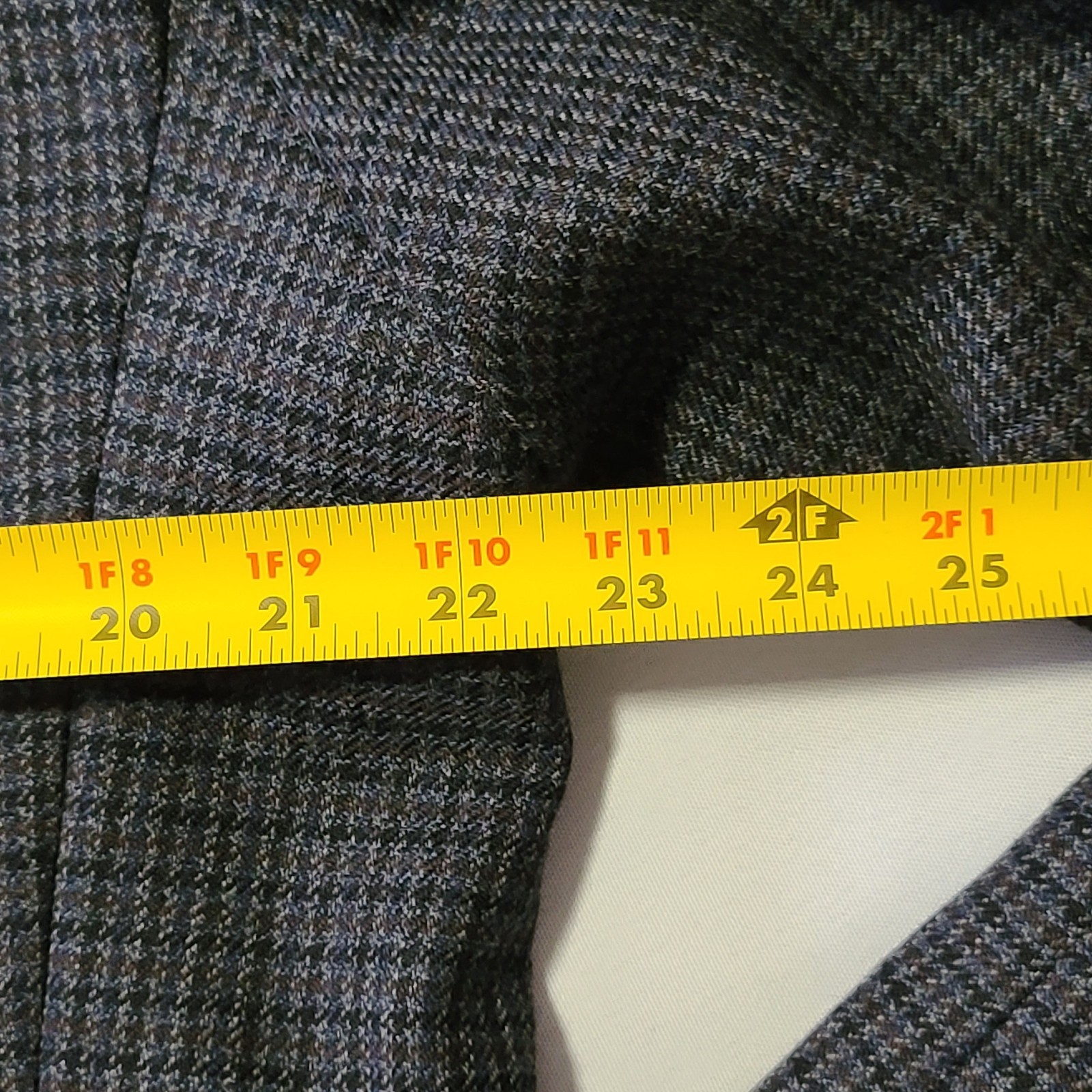 Mens Lauren Ralph Lauren Houndstooth Two Button Blazer 44R Gray 100% Wool