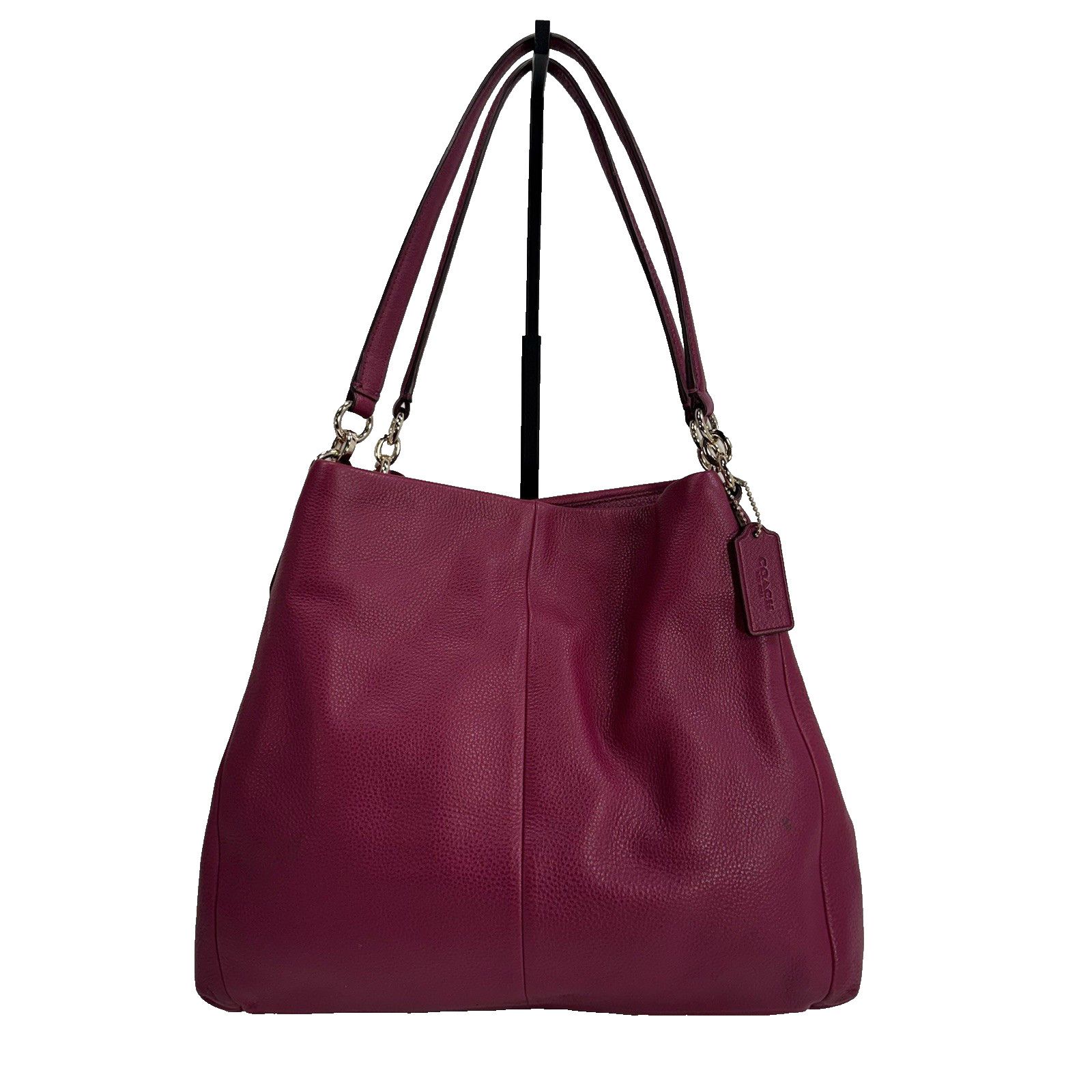 Coach Madison Phoebe Hobo F35723 Hot Pink Pebbled Leather Shoulder Bag Purse