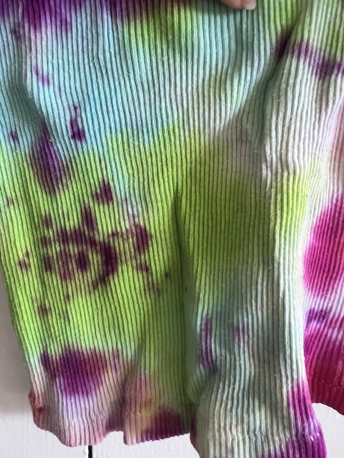 Hanes Tie-Dye Ribbed Tank Top Multi/Rainbow Unisex Small Vintage Style Cotton