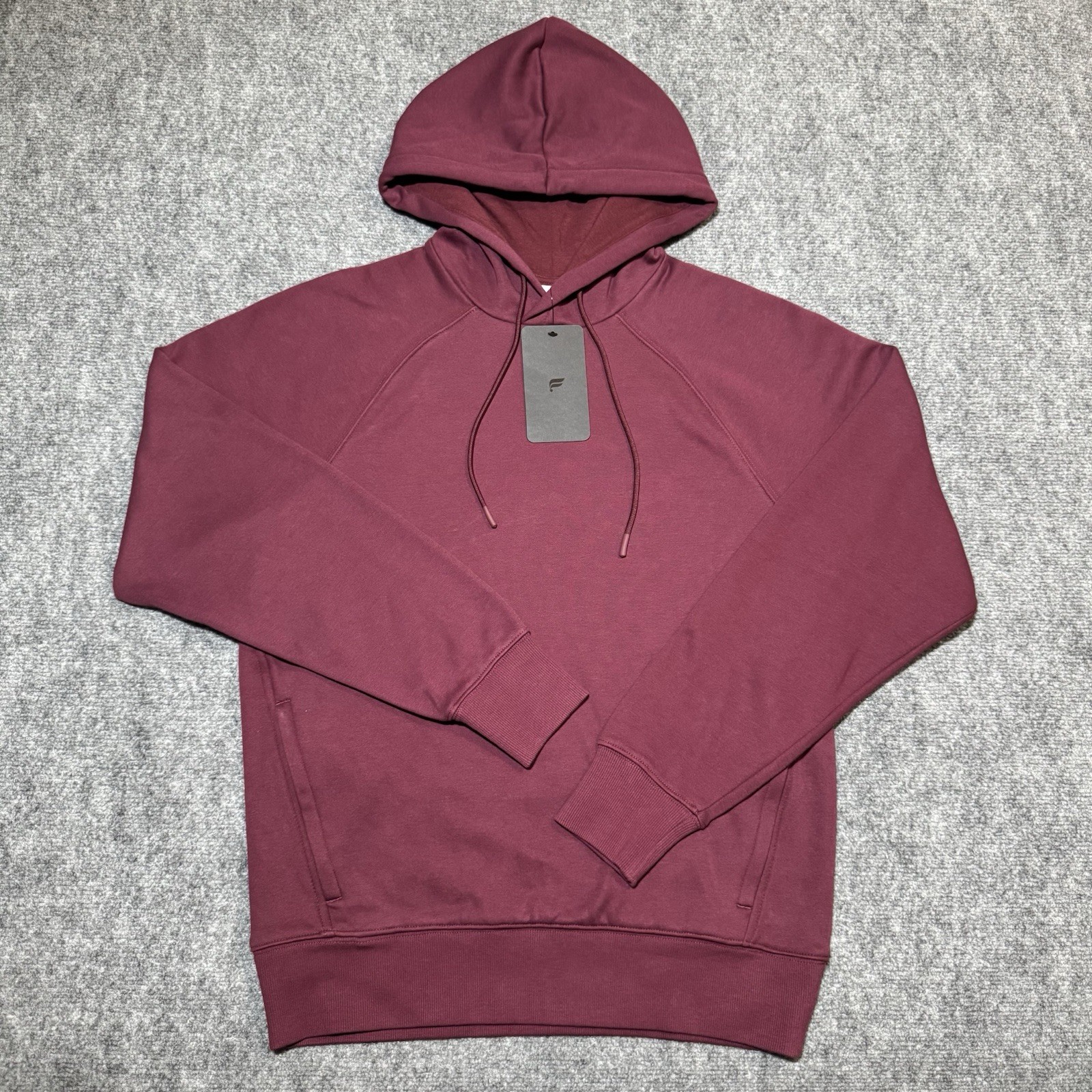 Fabletics The Go To Hoodie Fleece Pullover Burgundy Red Merlot Size Small NWT