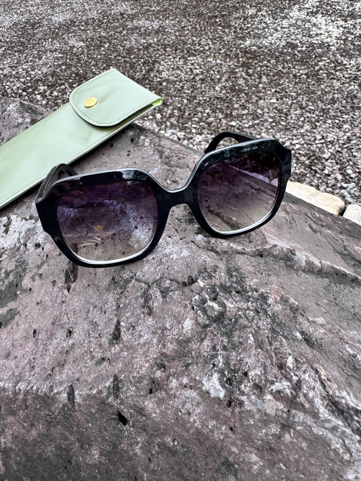 Longchamp LO690S Black Oversized Square Sunglasses Made in Italy case 54□21 140