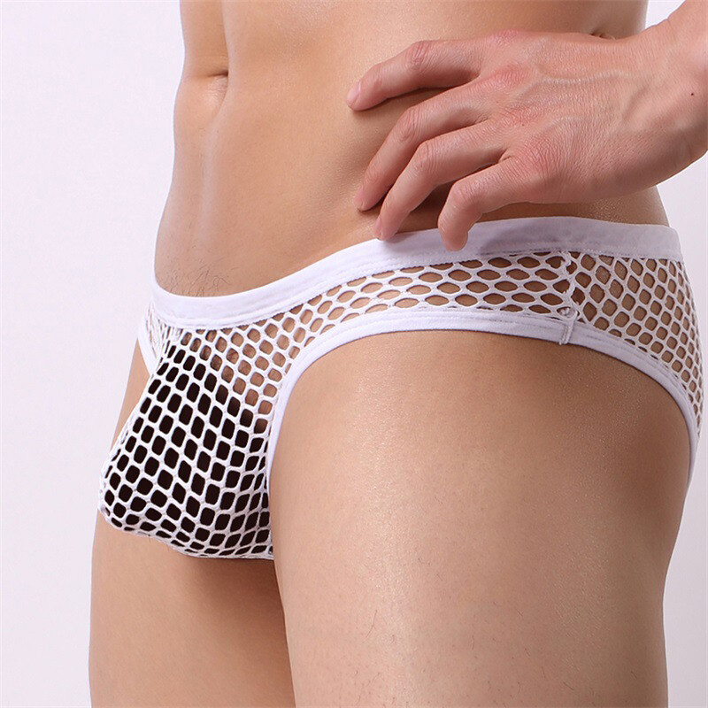 Men Mesh Brief Bikini Sexy See Through Swimwear Underwear Party Trunks Beachwear