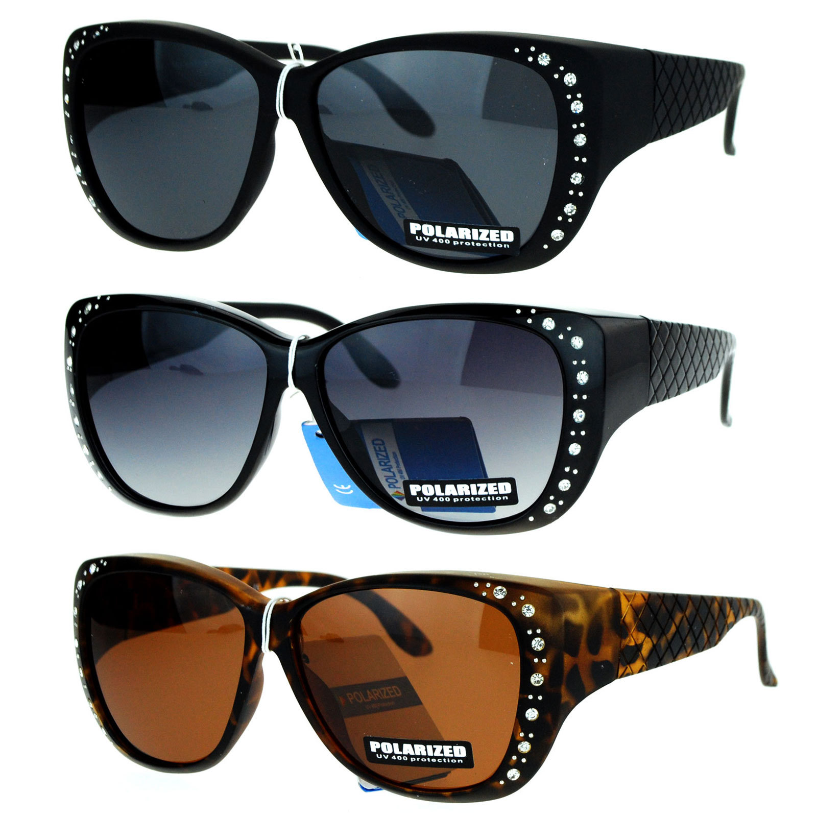 SA106 Polarized 55mm Fit Over OTG Butterfly Rhinestone Diva Sunglasses