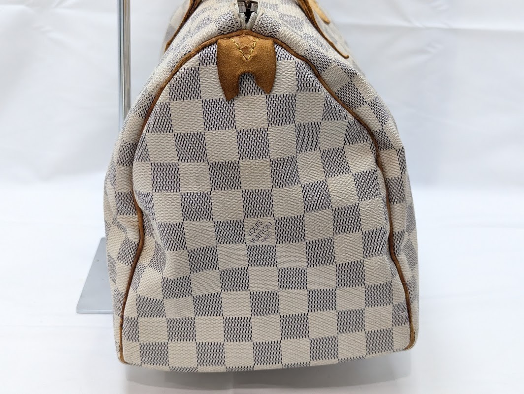 LOUIS VUITTON Damier Azur Speedy 30 White Hand Bag N41533 SP2048 Authentic LV