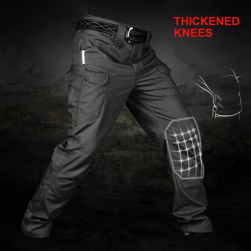 Mens Cargo Pants Work Combat Pants Outdoor Hiking Waterproof Trousers Tactical