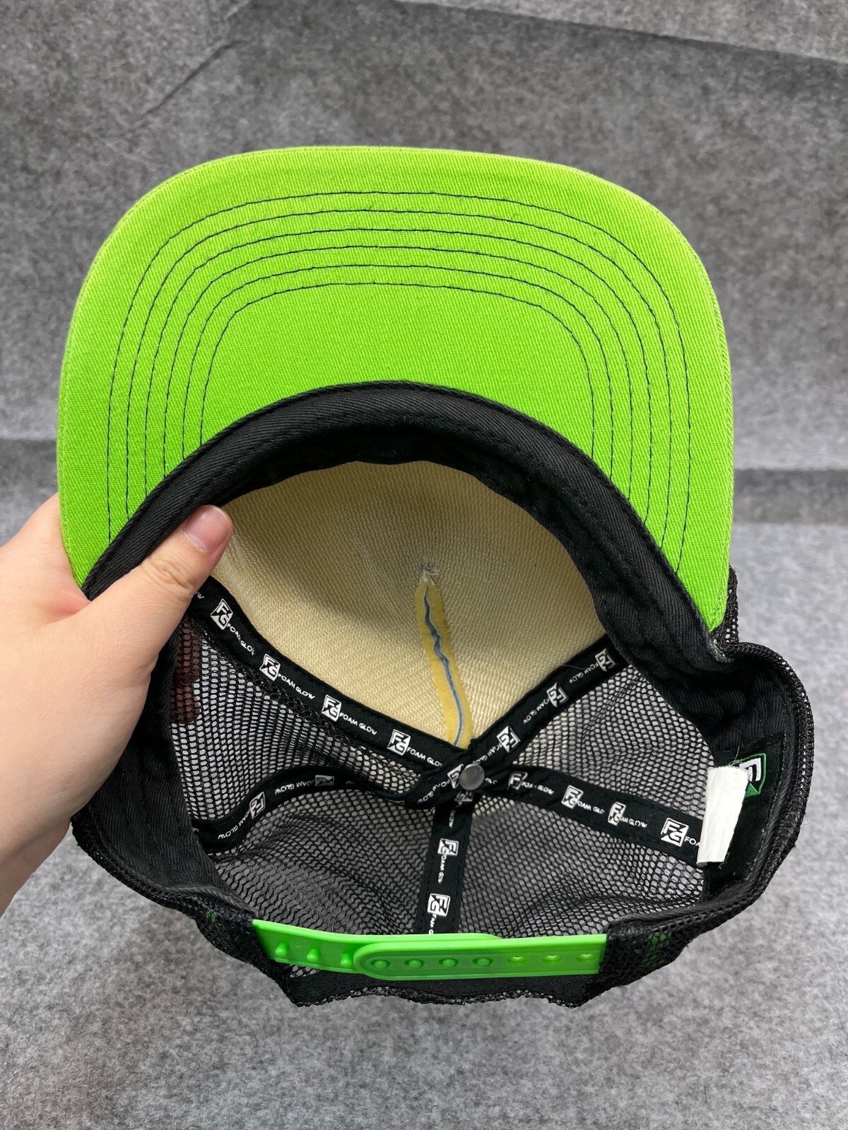 Foam Glow 5K Hat Cap Snap Back Adult One Size Green Polyester Blend Trucker
