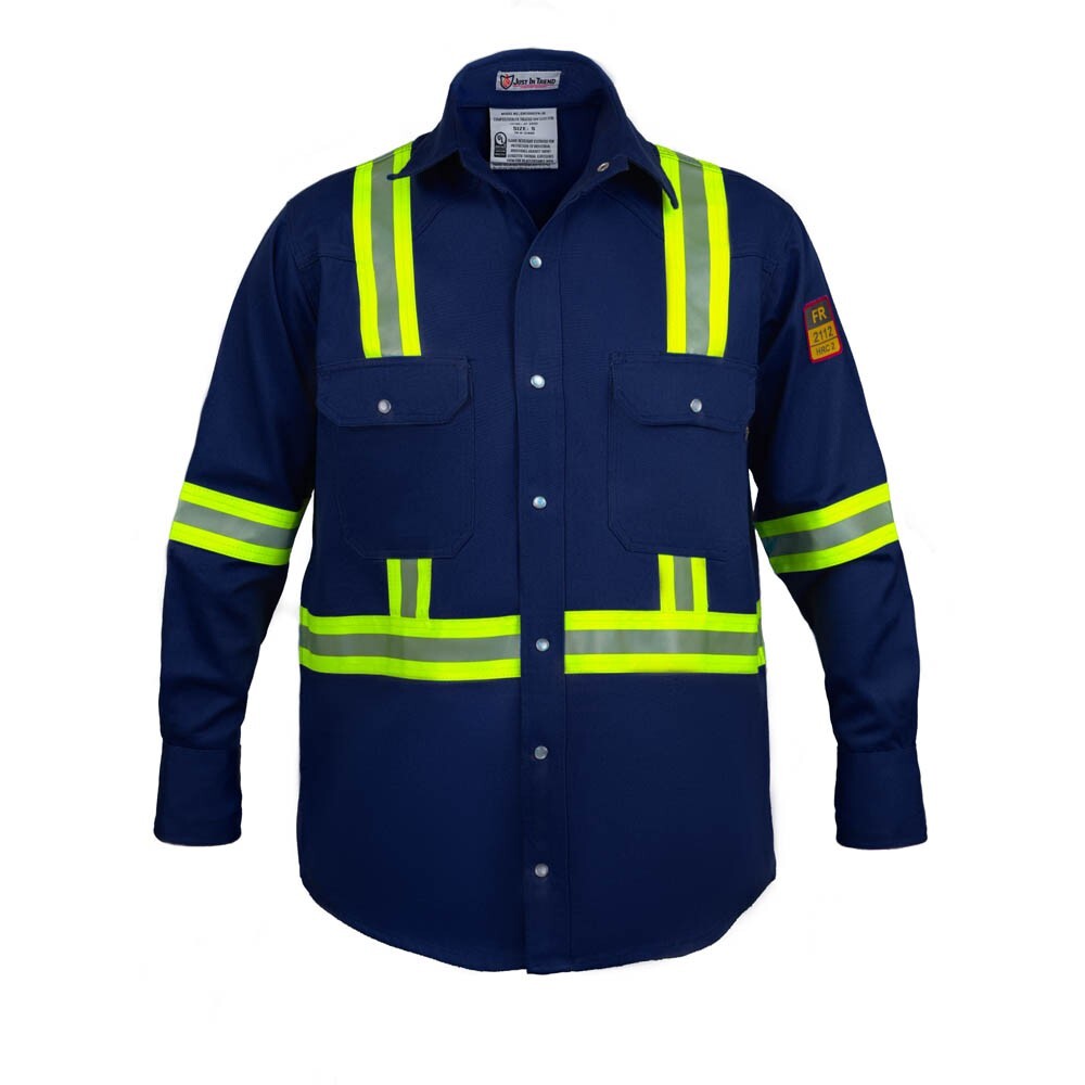 Flame Resistant FR High Visibility Hi Vis 100%C Light Weight Shirt