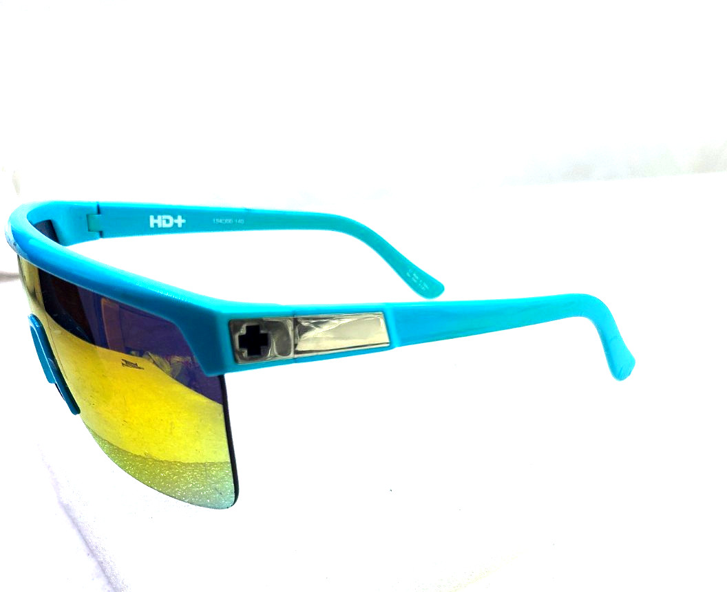 SPY + Matte Teal Flynn 50/50 Shield MIRRORED SUNGLASSES 134-00-140 Scratches