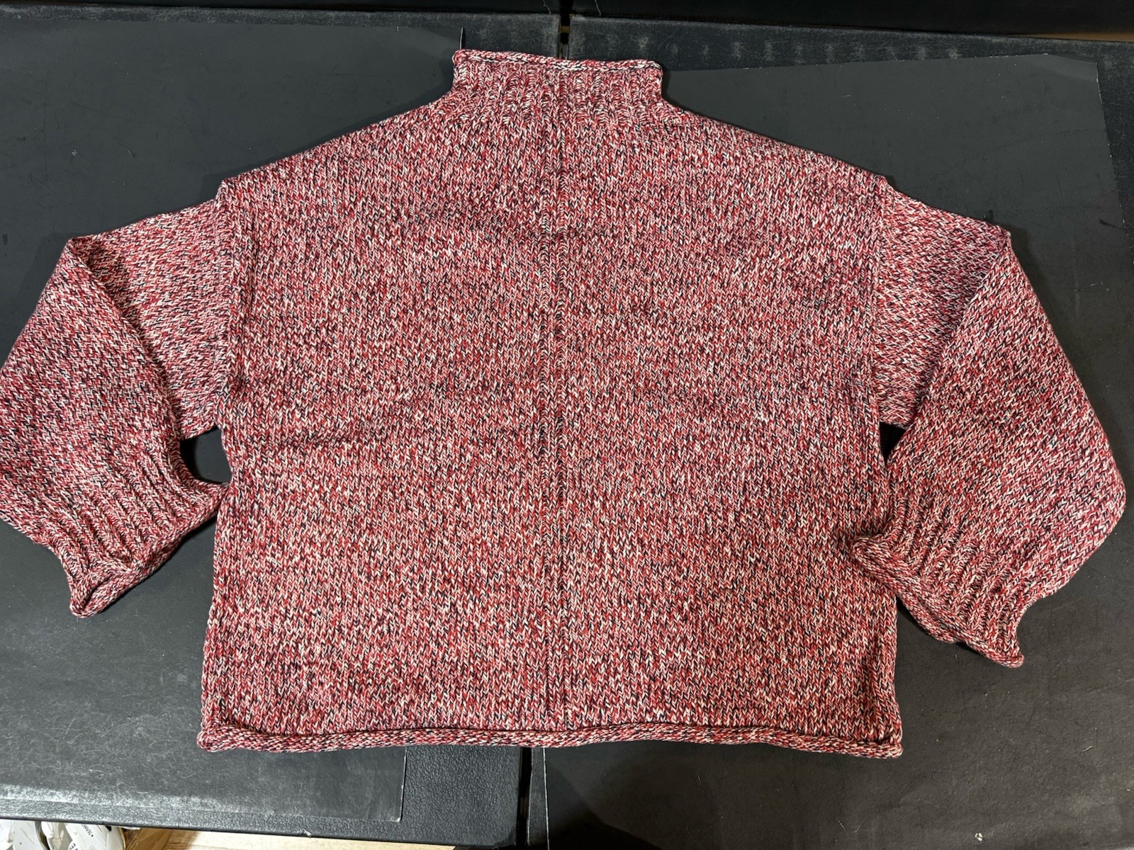 J.Crew Sz Medium 2025 Marled Rollneck Sweater in Red Ivory Blue NWT