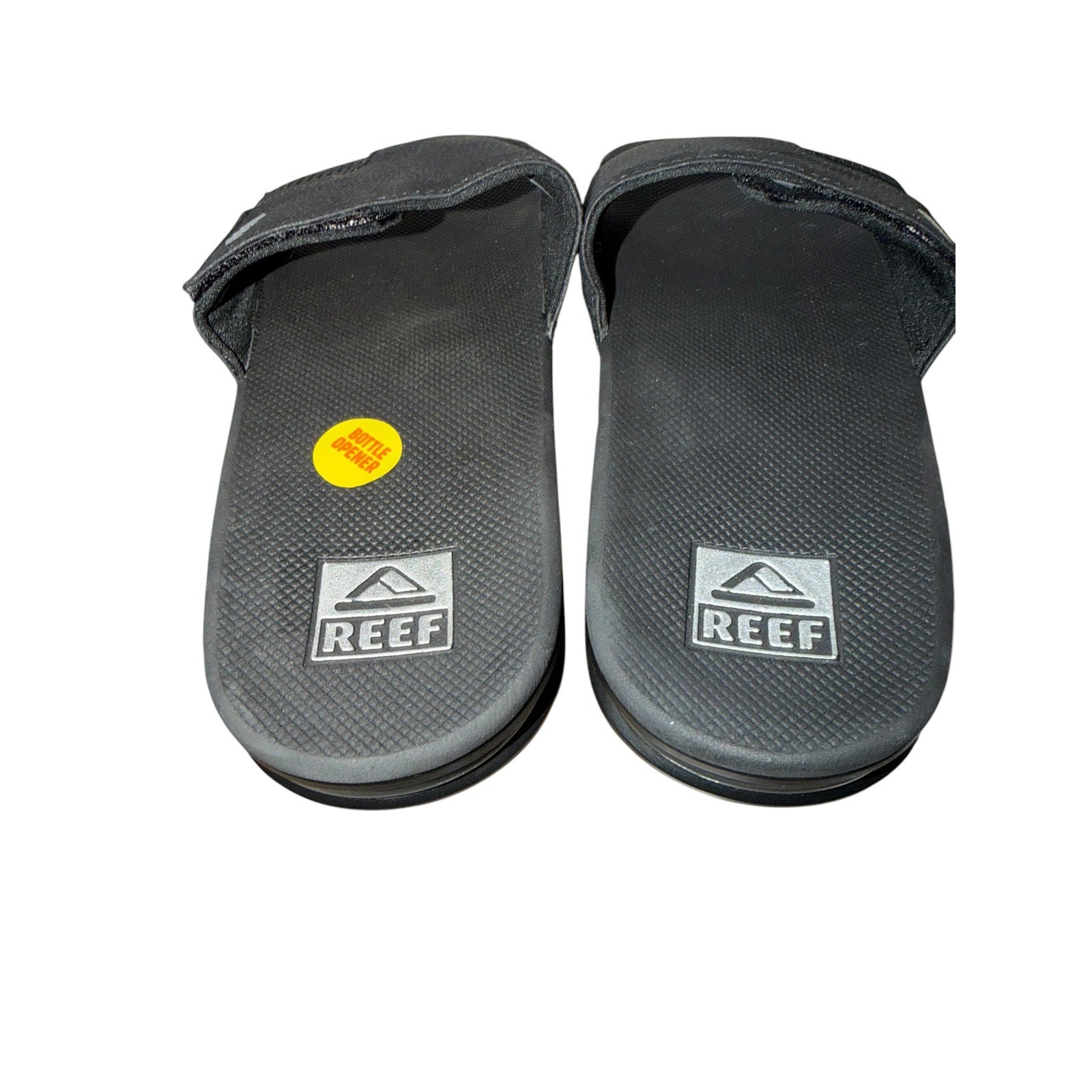 Reef Fanning Slide Mens Black Athletic Sandals Bottle Opener CI3632 Size 7