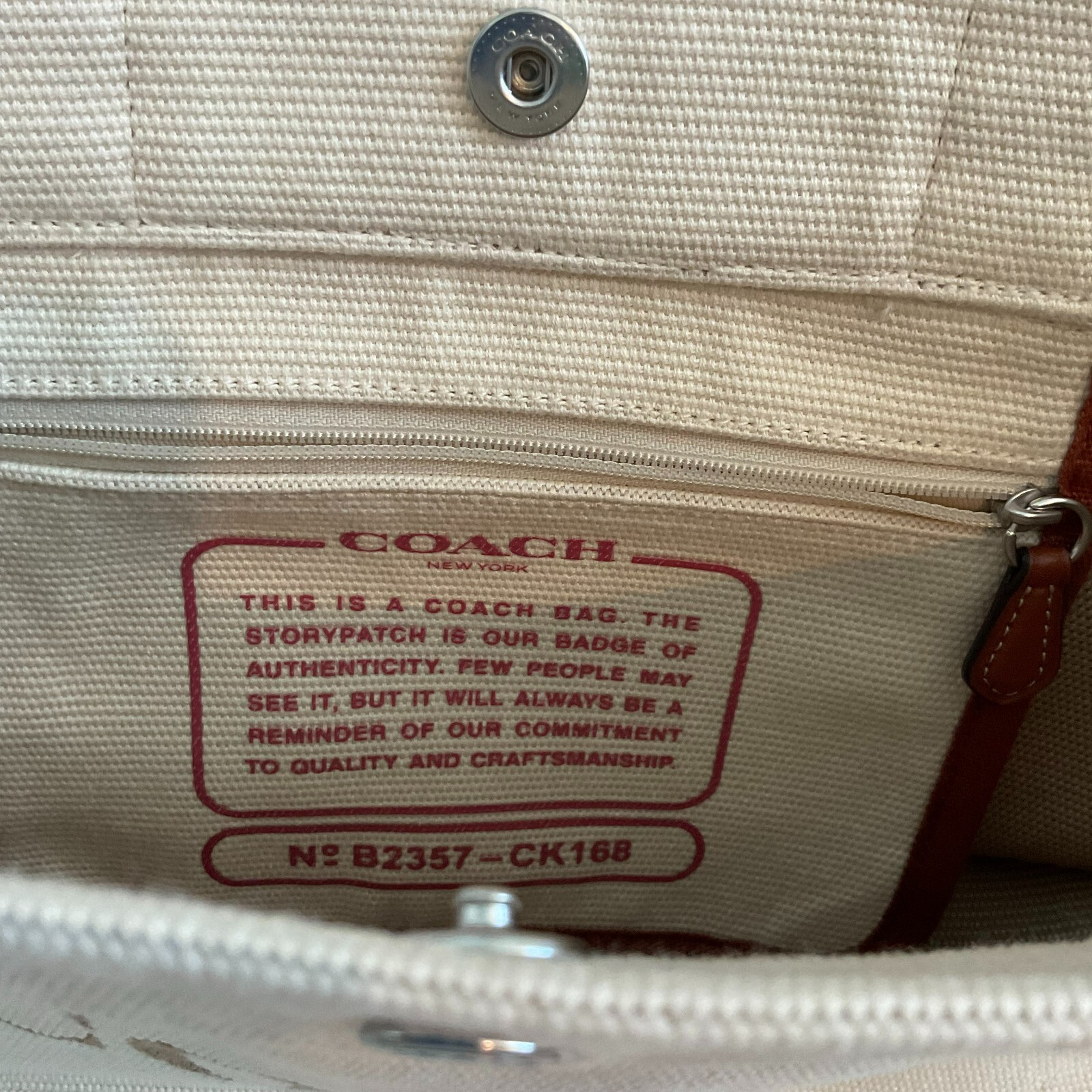 NWT Coach Small Canvas Tote NATURAL, CK168, MSRP $328.00