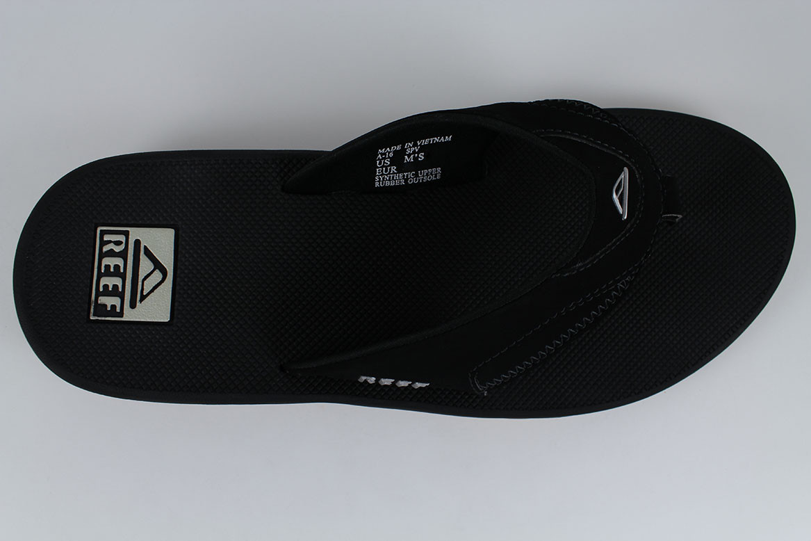 REEF FANNING BLACK/SILVER/GUM FLIP FLOPS THONG SANDALS BEACH MICK US MENS SIZES