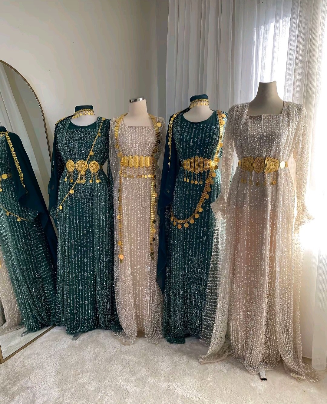Authentic Traditional Anatolian Dresses with Gold Accessories – Handmade & Elega