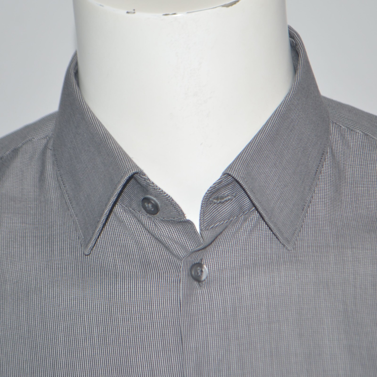 STRELLSON Slim Fit Gray 100% Cotton Dress Shirt Sz 15.5 34/35