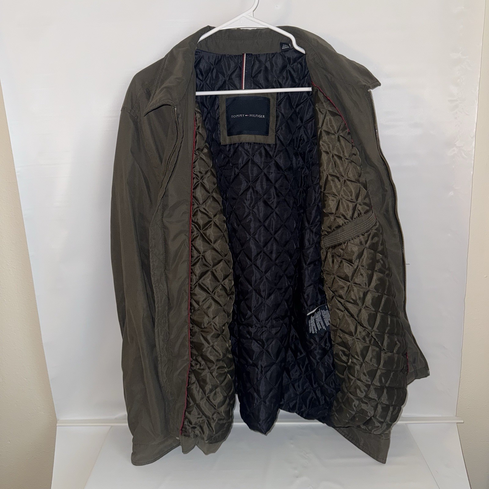 Tommy Hilfiger Men’s Green Lined Jacket XXL Full Zip Point Collar