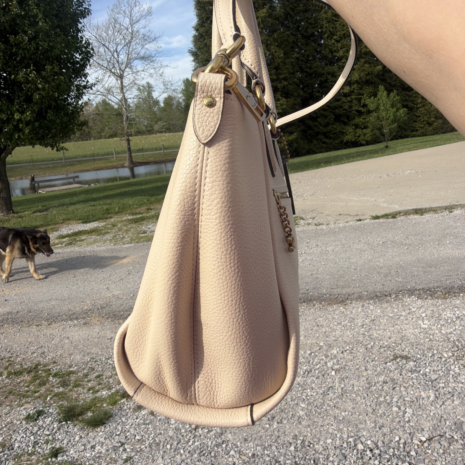 COACH ELISE Ivory Pebbles LEATHER CROSSBODY 79316 SATCHEL CONVERTIBLE