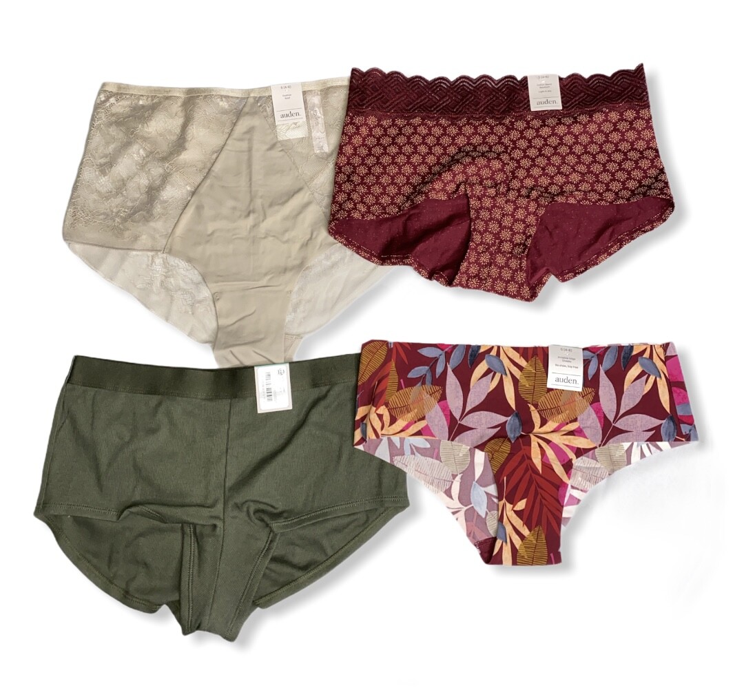 Women’s 4pk Assorted Styles & Colors Underwear – Auden – Size S (4-6) – 390