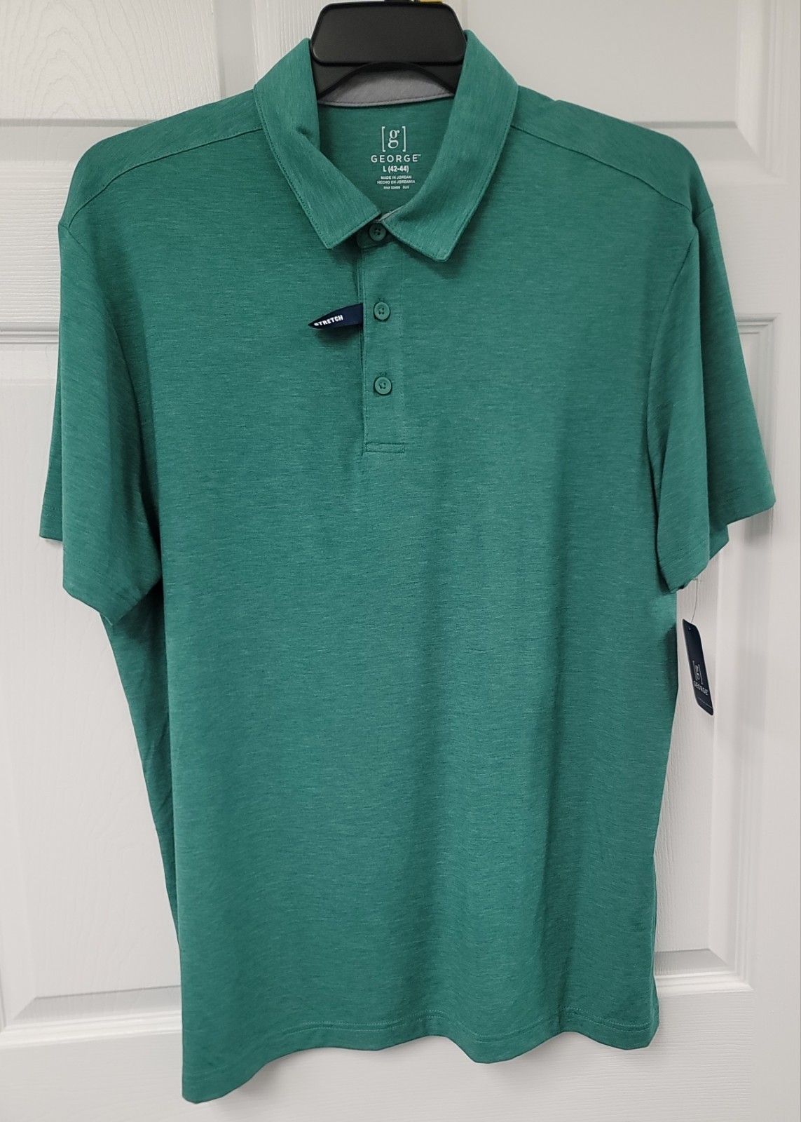 George Men’s Knit Polo Shirt with Short Sleeves size SM-2XL – GREEN