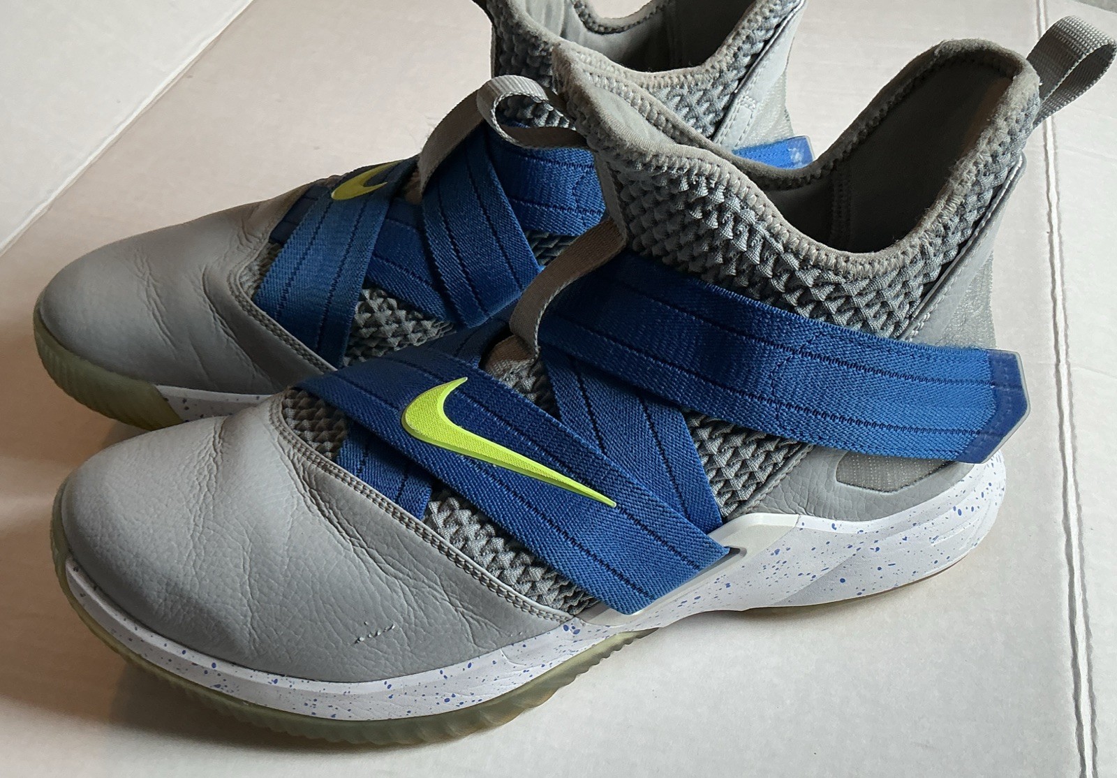 Nike Air Zoom LeBron James Soldier XII 12 Grey and Blue. Size 12