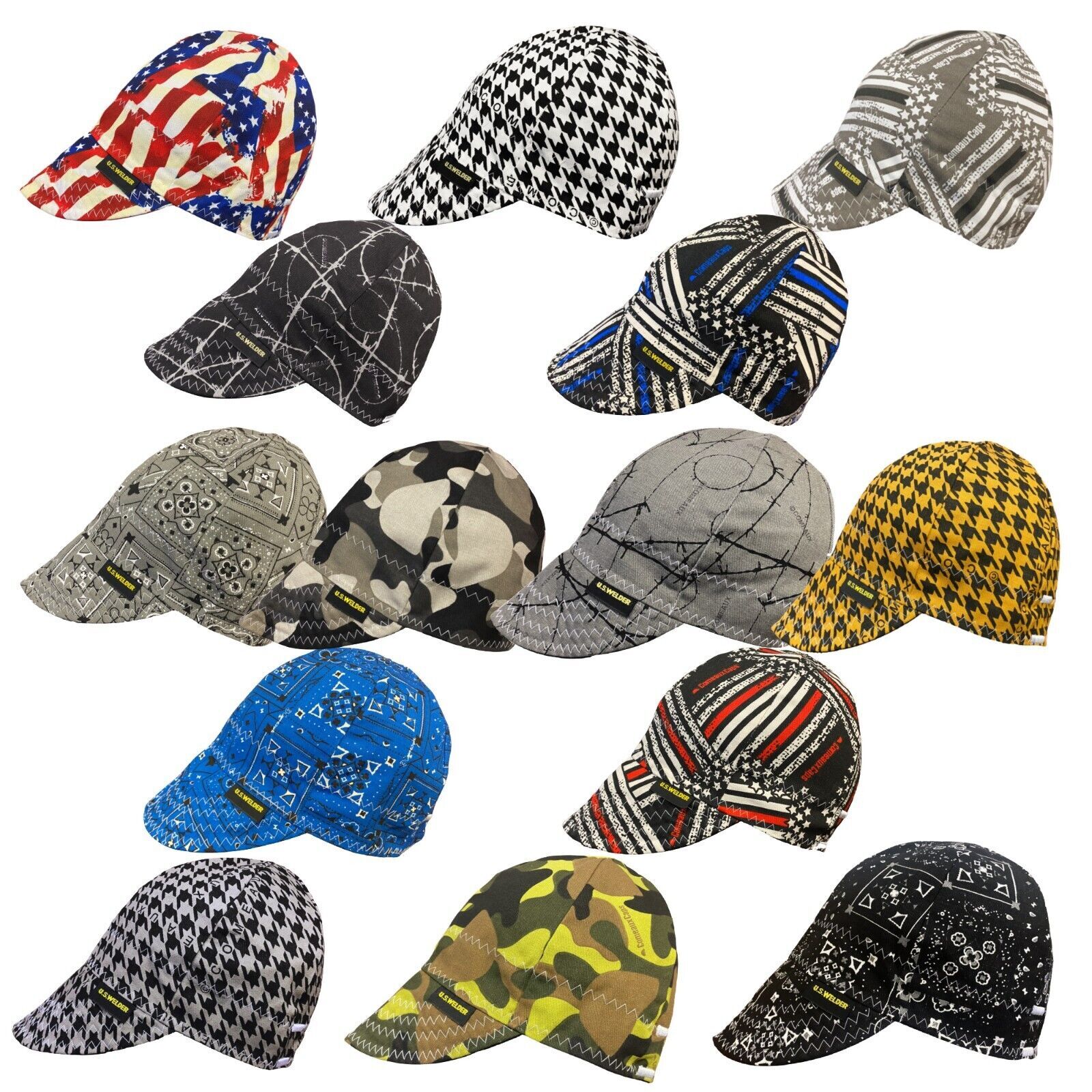 12 pack US WELDER Welding Cap Hat Best Comeaux Supply Assorted patterns 1 Dozen