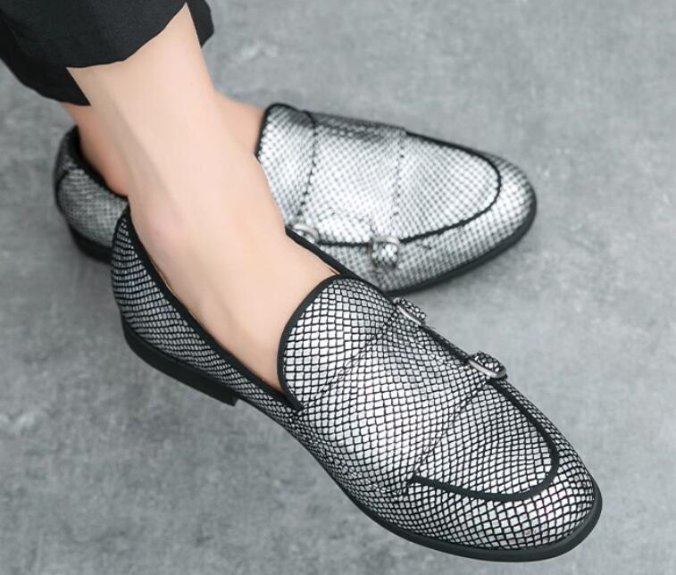 Men Dress Shoes Mens Faux Leather Flats Buckle Strap Loafers Driving Shoes size