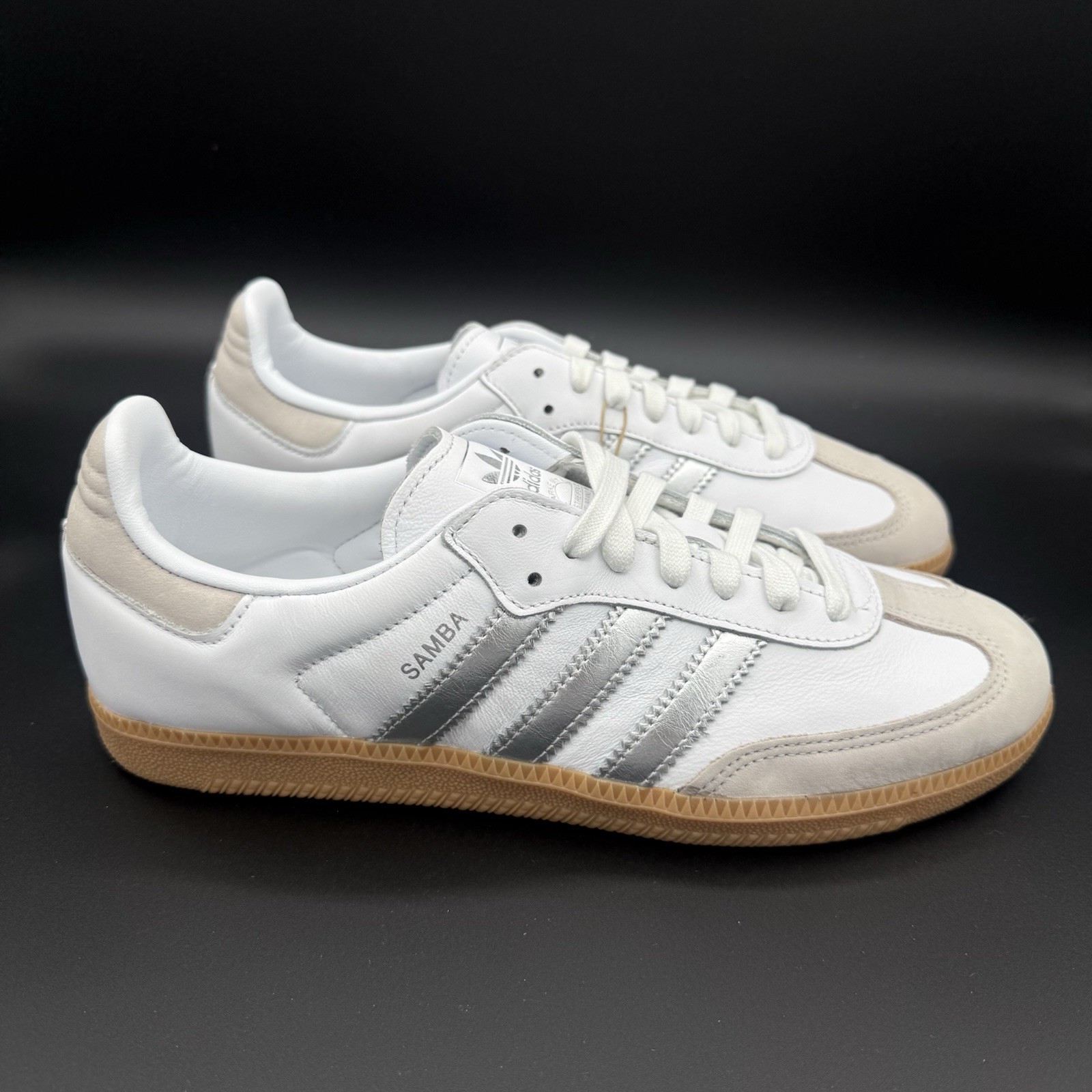 Adidas Wmns Samba OG ‘White Silver Metallic Grey’ JI2725 Women’s Size 10