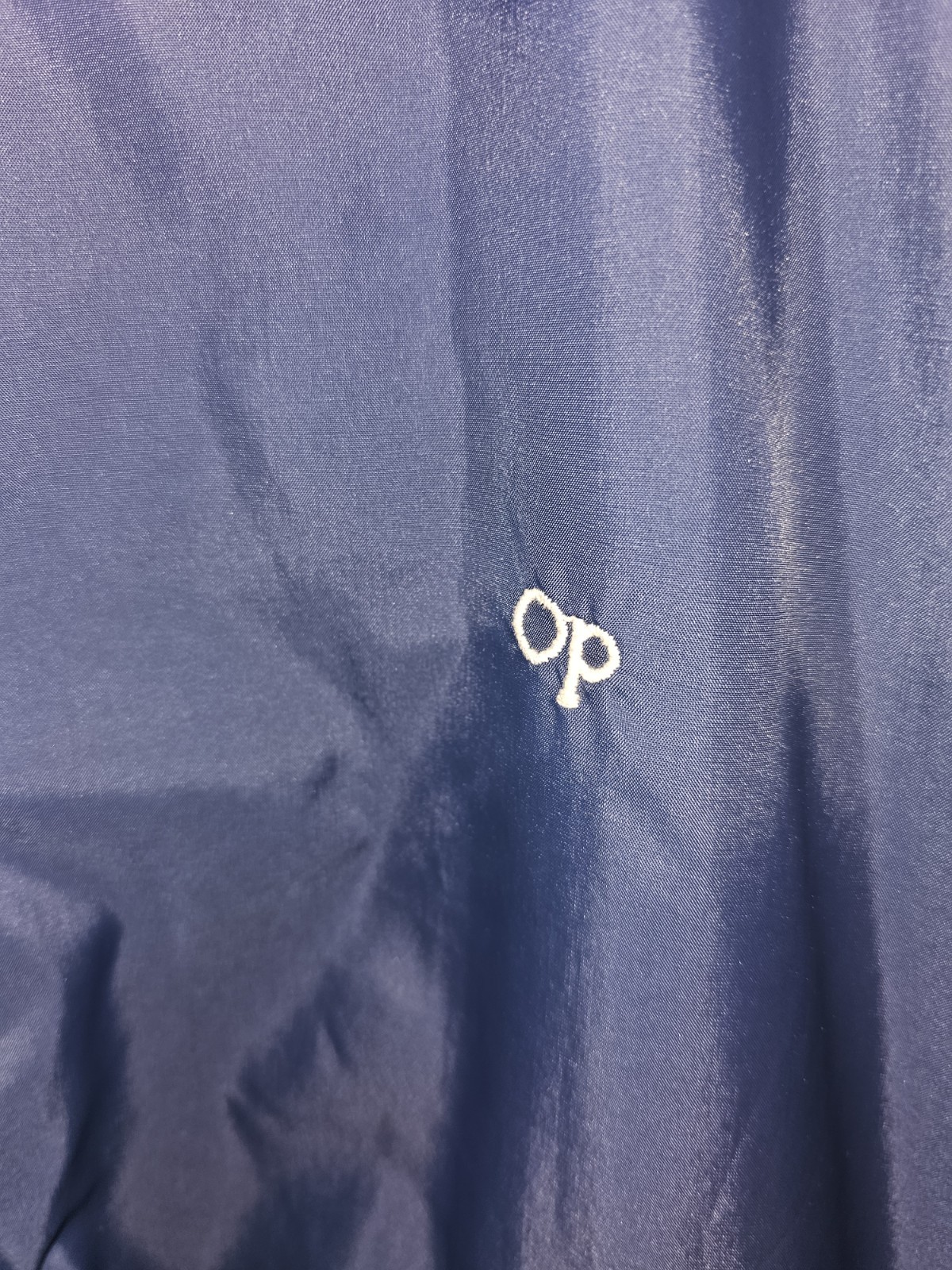 Vintage Ocean Pacific Xl Mens Blue Embroidered Logo Jacket Windbreaker