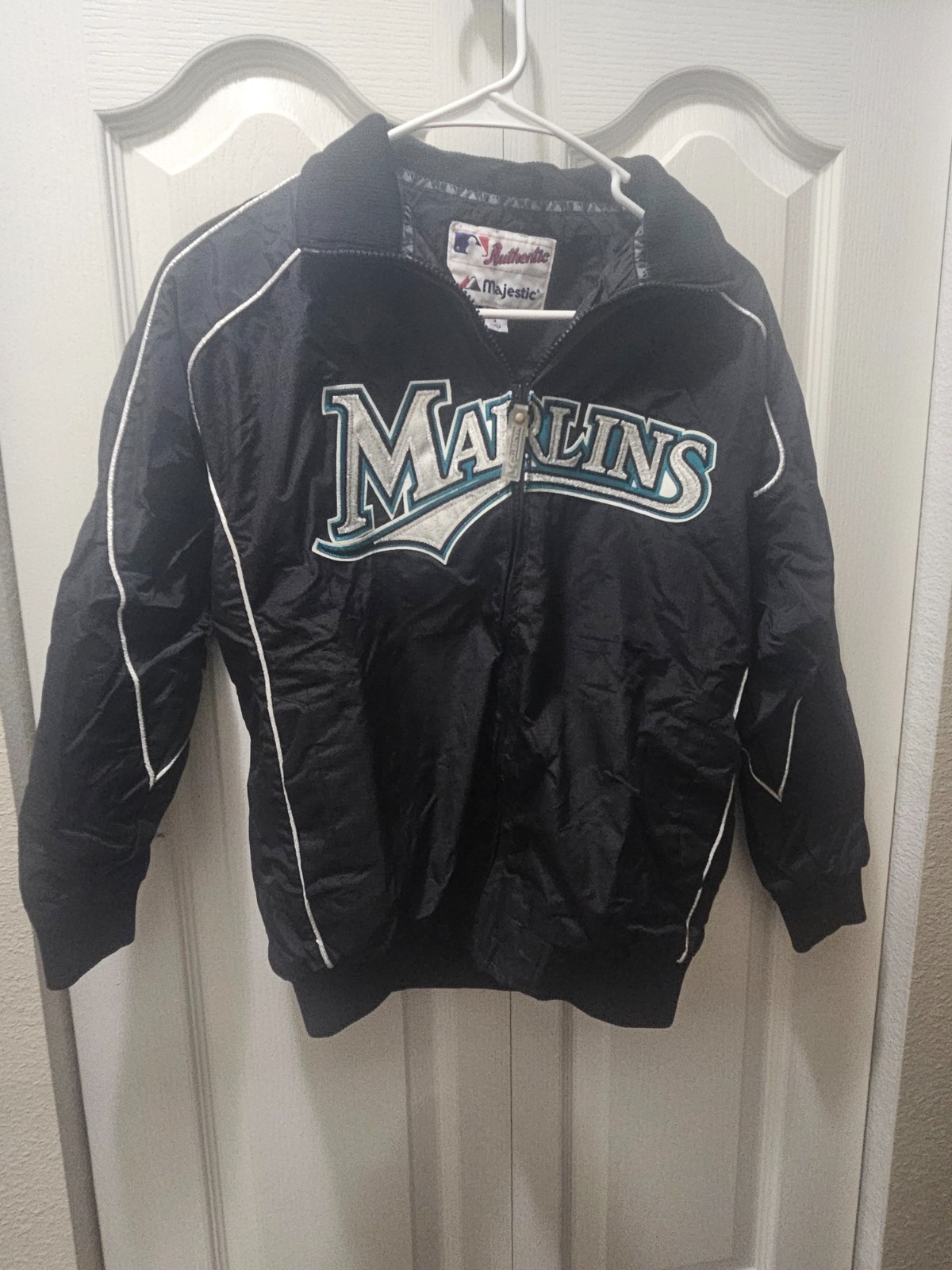 Majestic Miami Marlins kids/youth medium zippered jacket