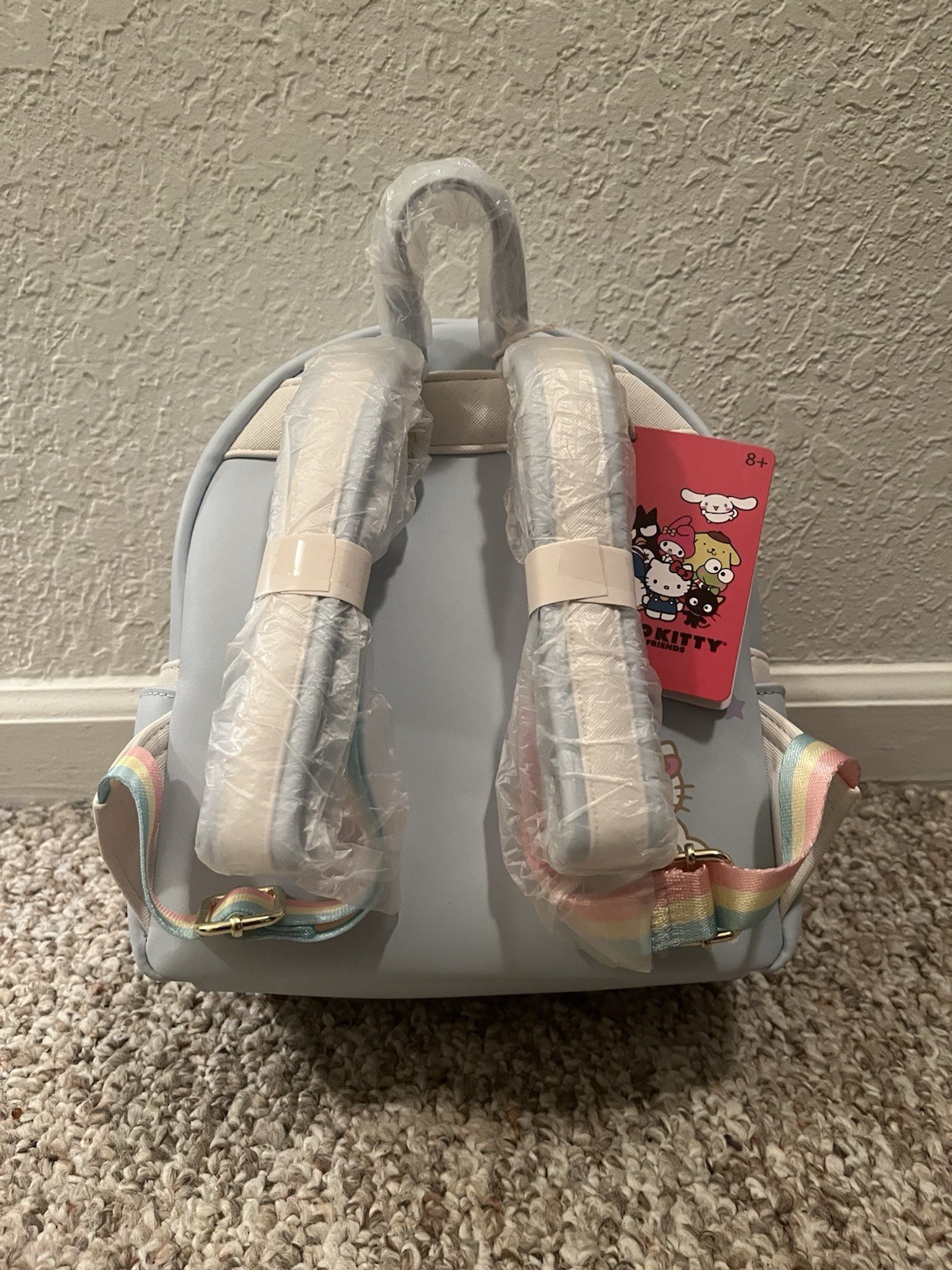 Loungefly Sanrio Mini Backpack Chococat My Melody Blue Rainbow Faux Leather