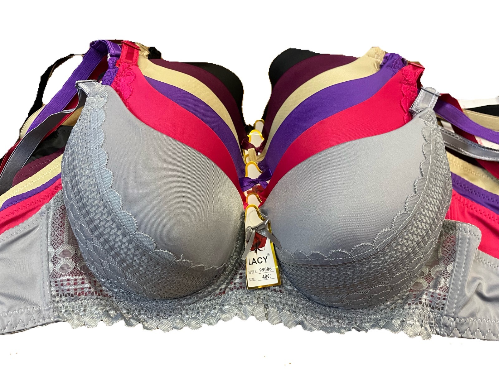 PACK OF 6 pcs BRAS, UNDERWIRE LACE Push Up Bra CUP SIZE 34-44 B C D NEW #99006BC