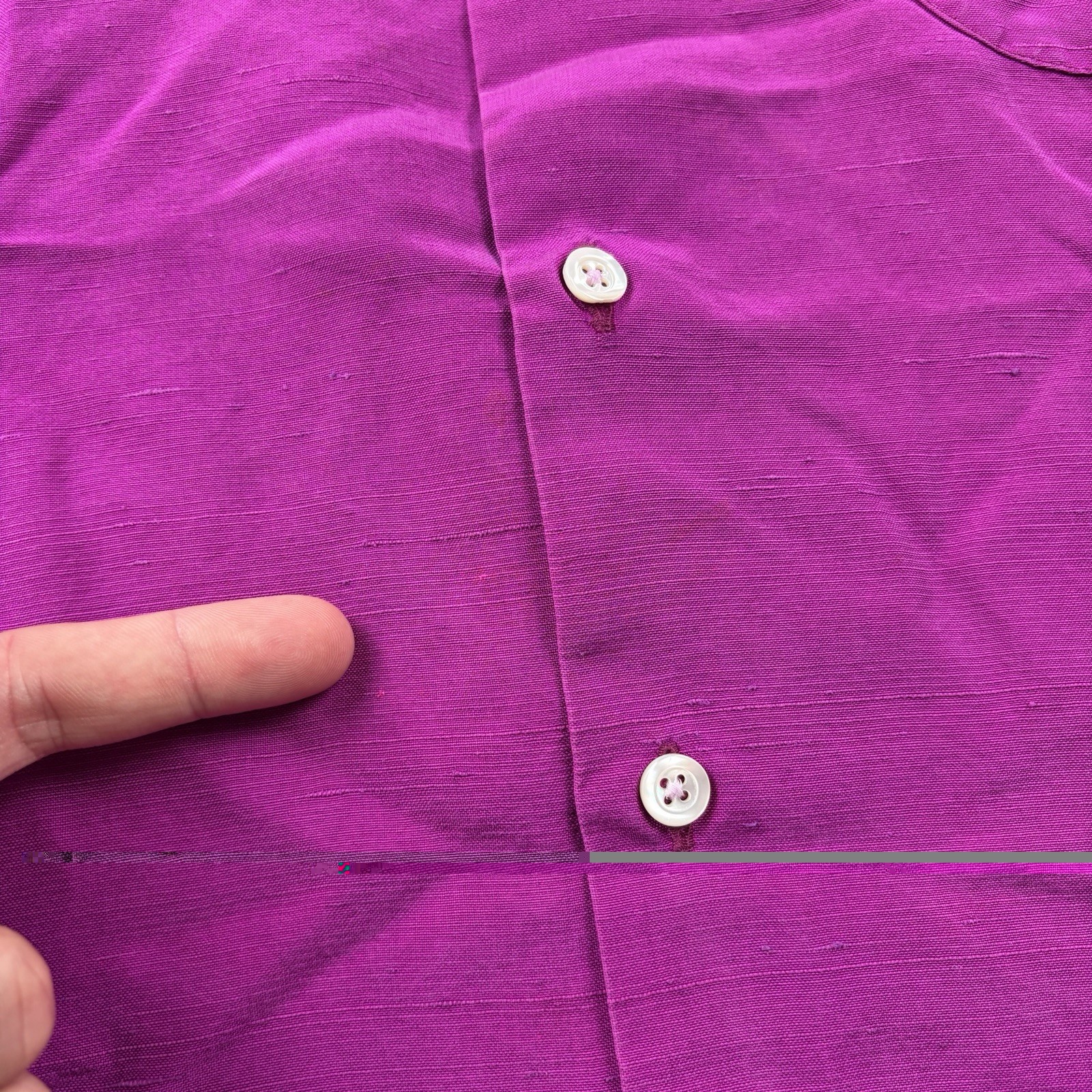 Ralph Lauren Purple Label Button Up Shirt Mens Medium Magenta 100% Silk Italy