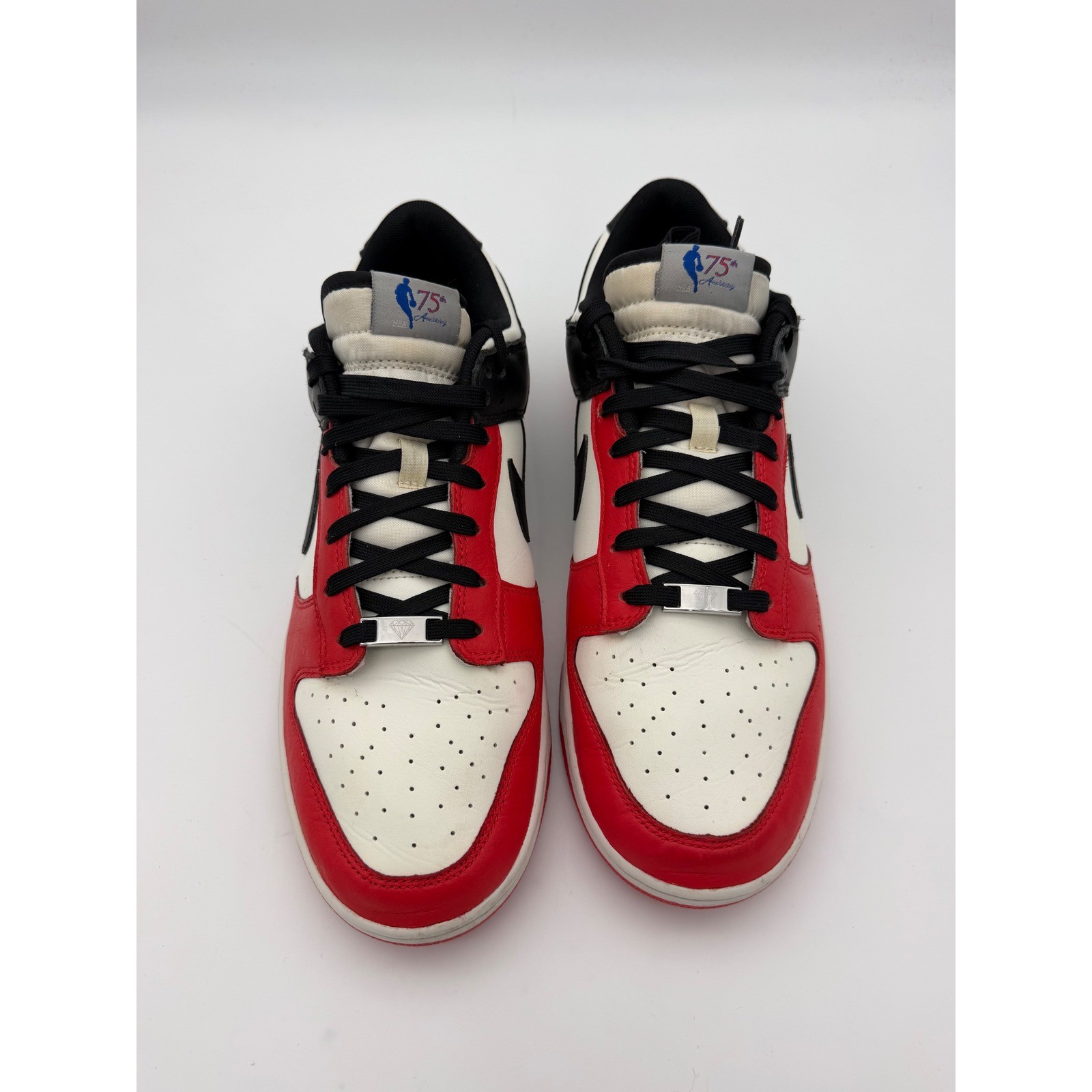 Nike Dunk Low EMB NBA 75th Anniversary Chicago DD3363-100 Mens Red Black White