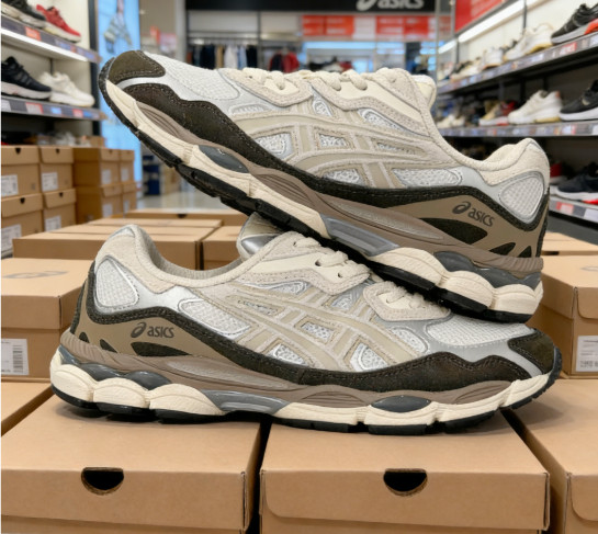 Asics Gel-NYC 1203A383-103 Beige Cream Brown Grey White Blue Ivory White Men’s S