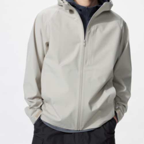 Men BLOCKTECH Parka 3D Cut UNIQLO Water-resistant Breathable Windproof NEW